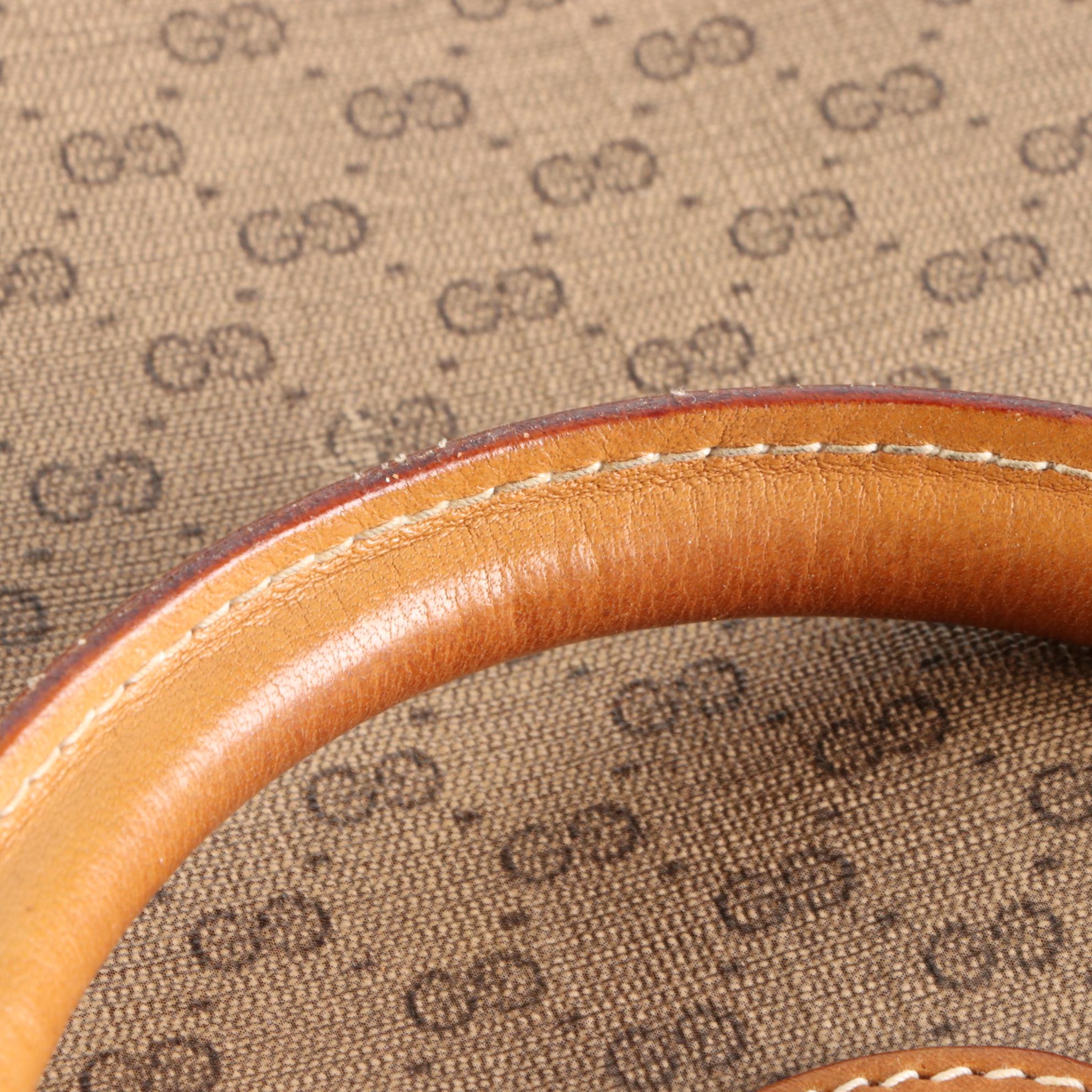 Gucci Micro GG Supreme Canvas and Leather Web Two-Way Tote