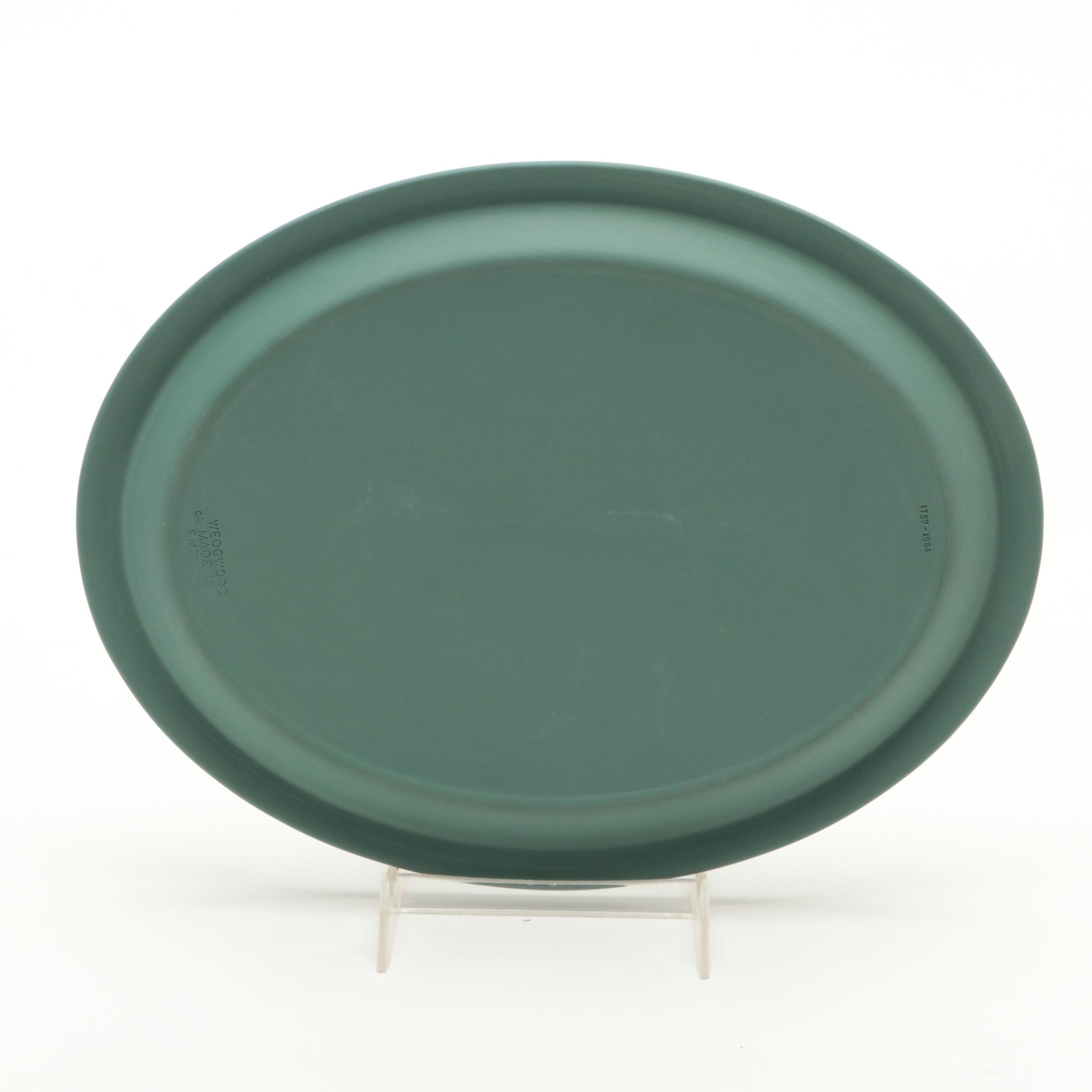 Wedgwood Cream on Teal Jasperware Cupid and Psyche Tray and More Décor