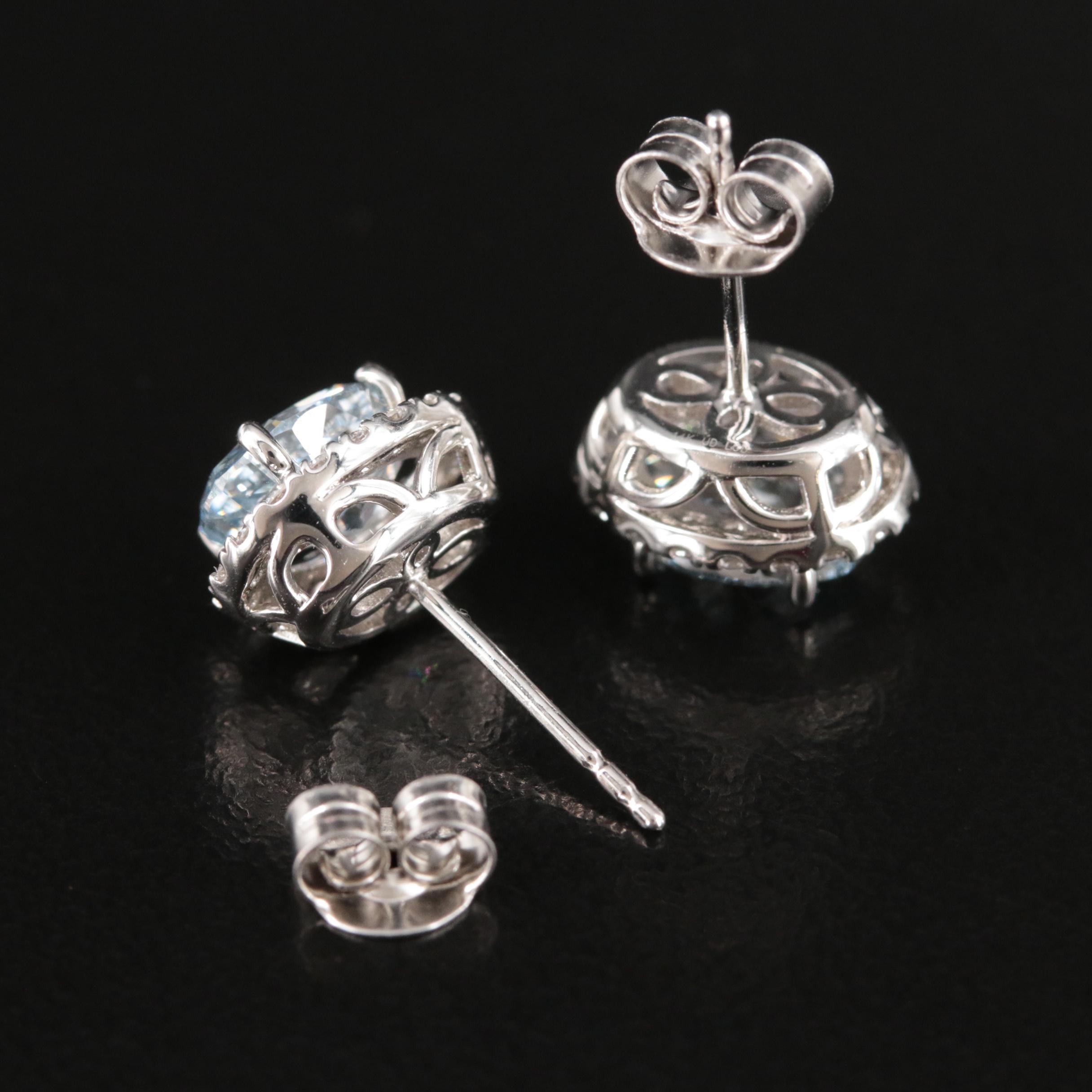 14K 2.90 CTW Lab Grown Diamond Halo Stud Earrings