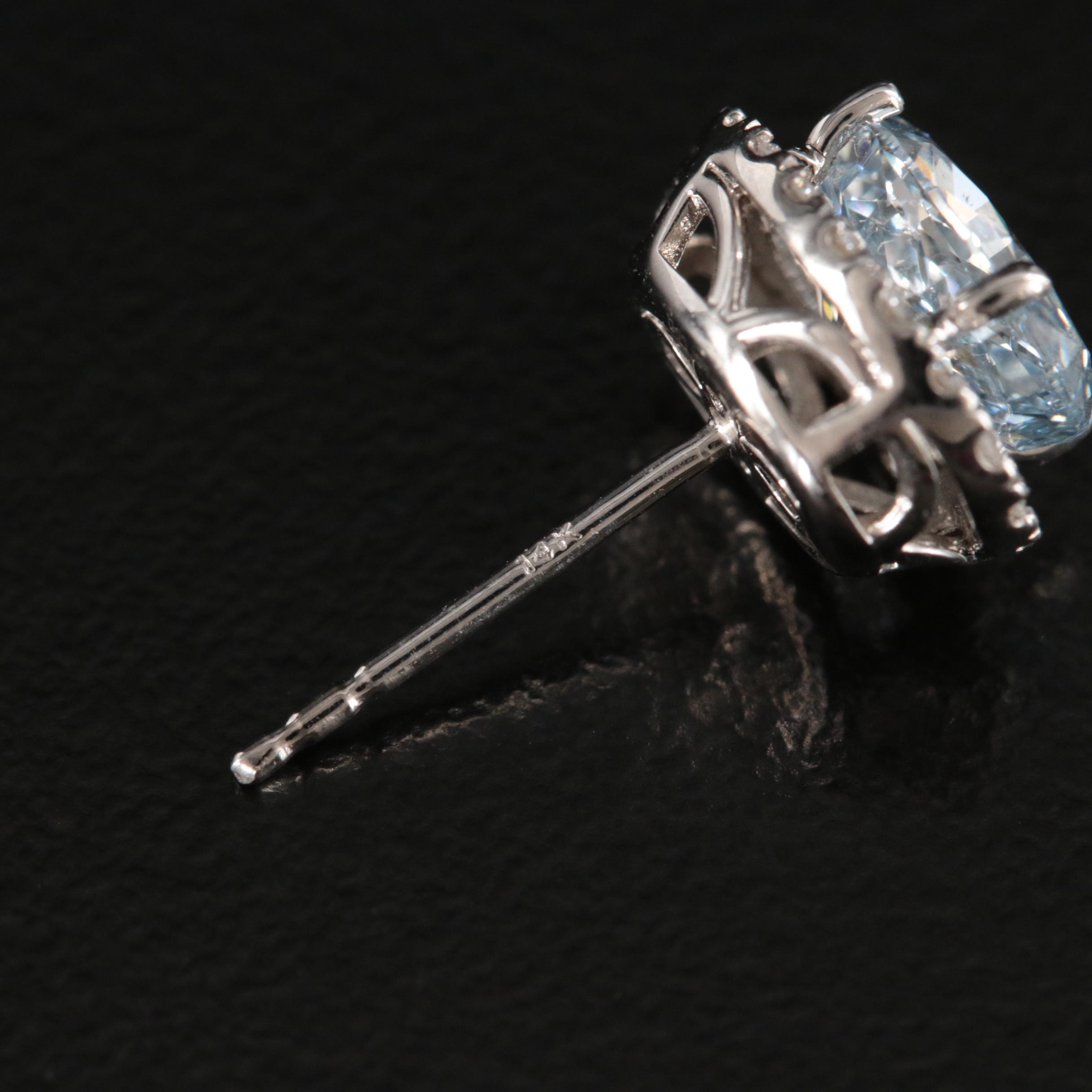14K 2.90 CTW Lab Grown Diamond Halo Stud Earrings