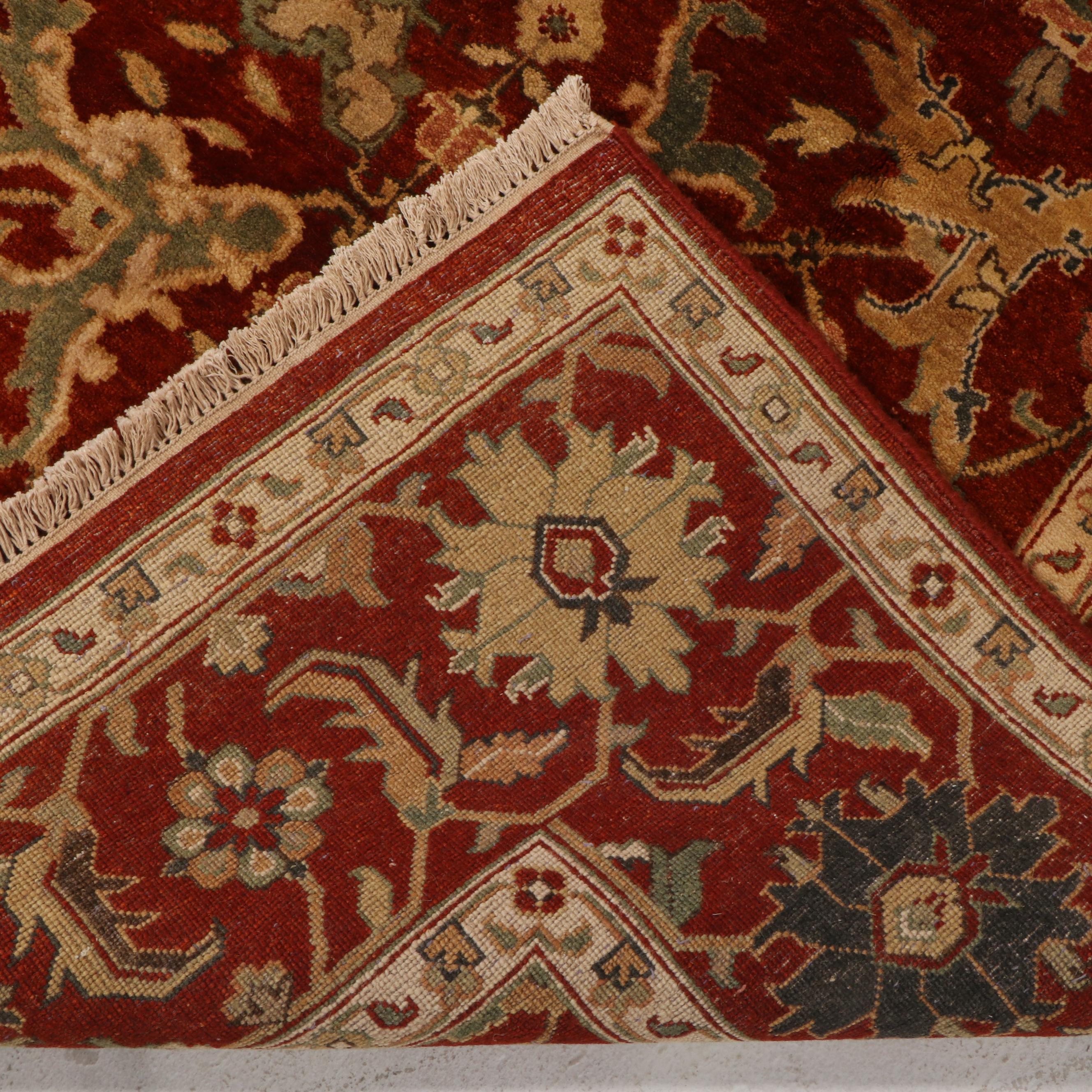 7'11 x 10'1 Hand-Knotted Indian Agra Area Rug