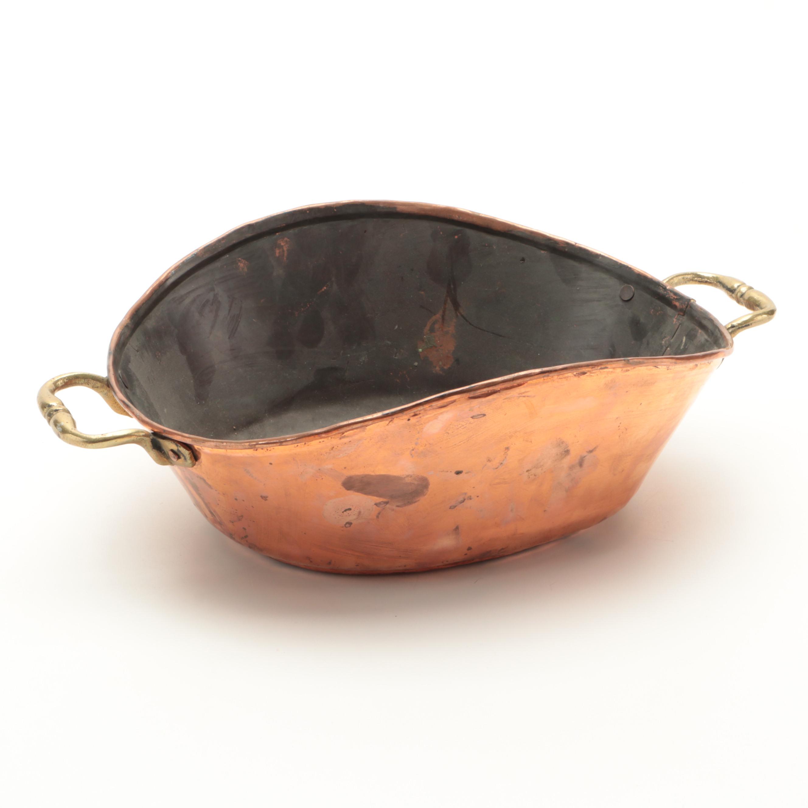 European Style Cooper Pans with Brass Handles