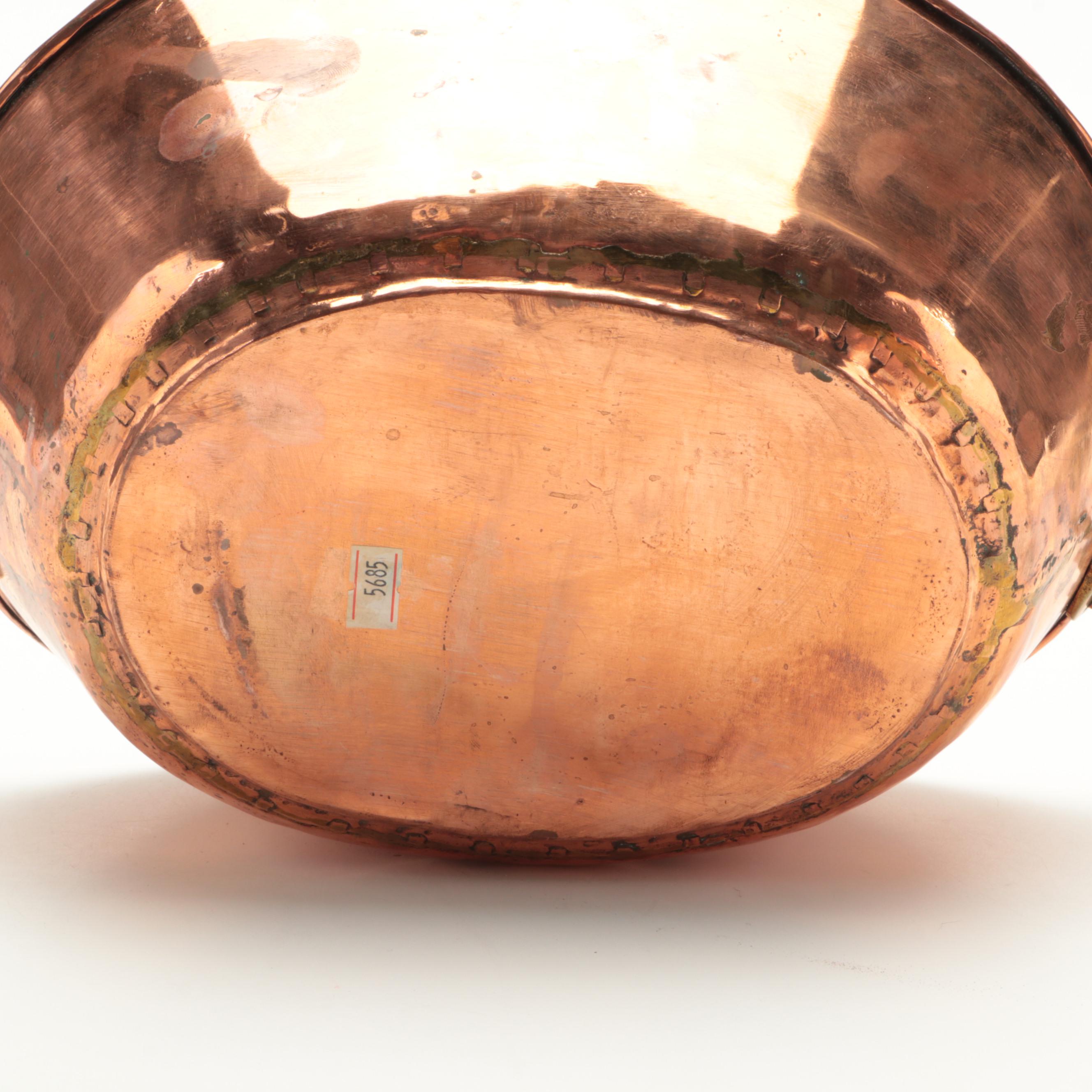 European Style Cooper Pans with Brass Handles