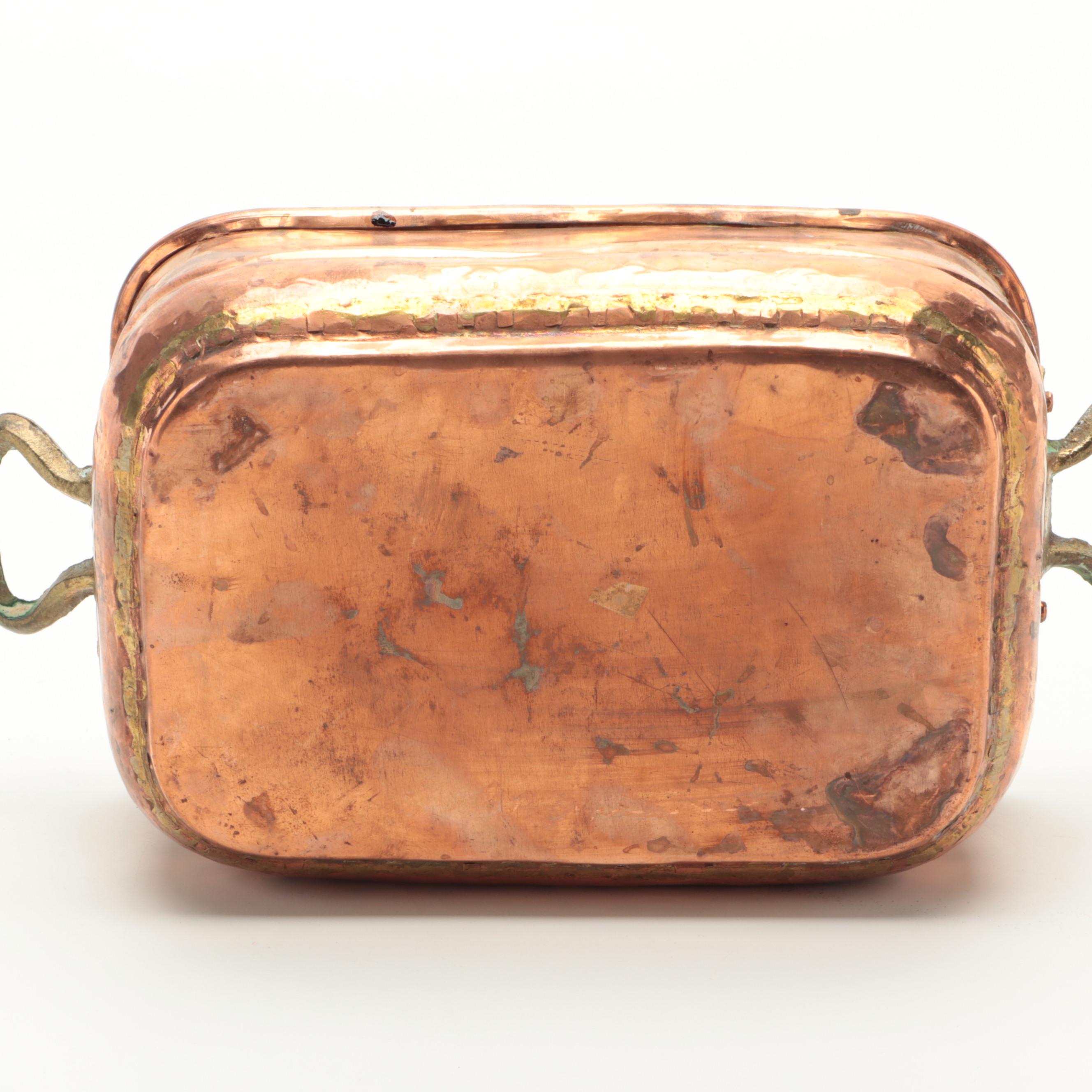 European Style Cooper Pans with Brass Handles