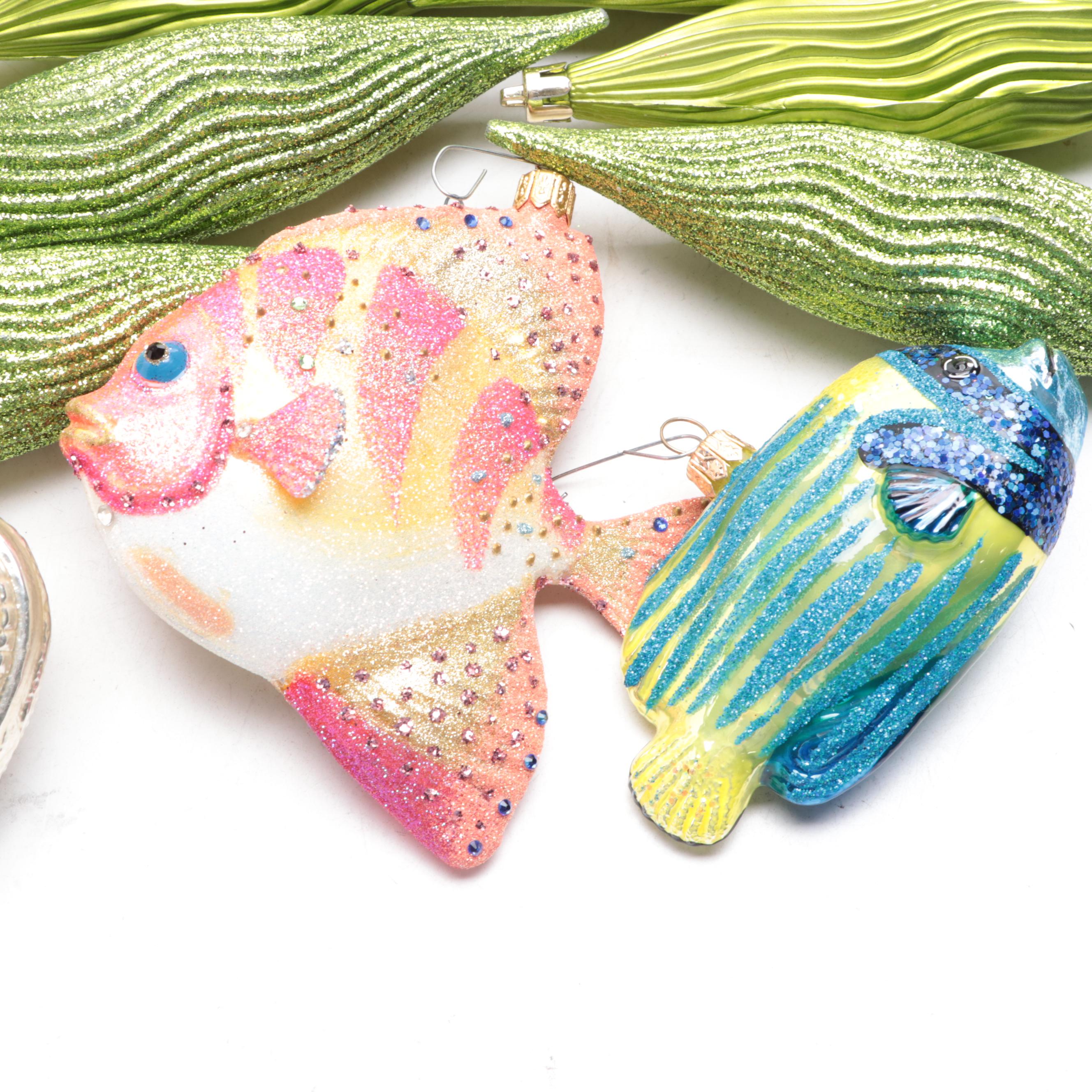 Glass Christmas Ornament Collection with Maritime Ornaments