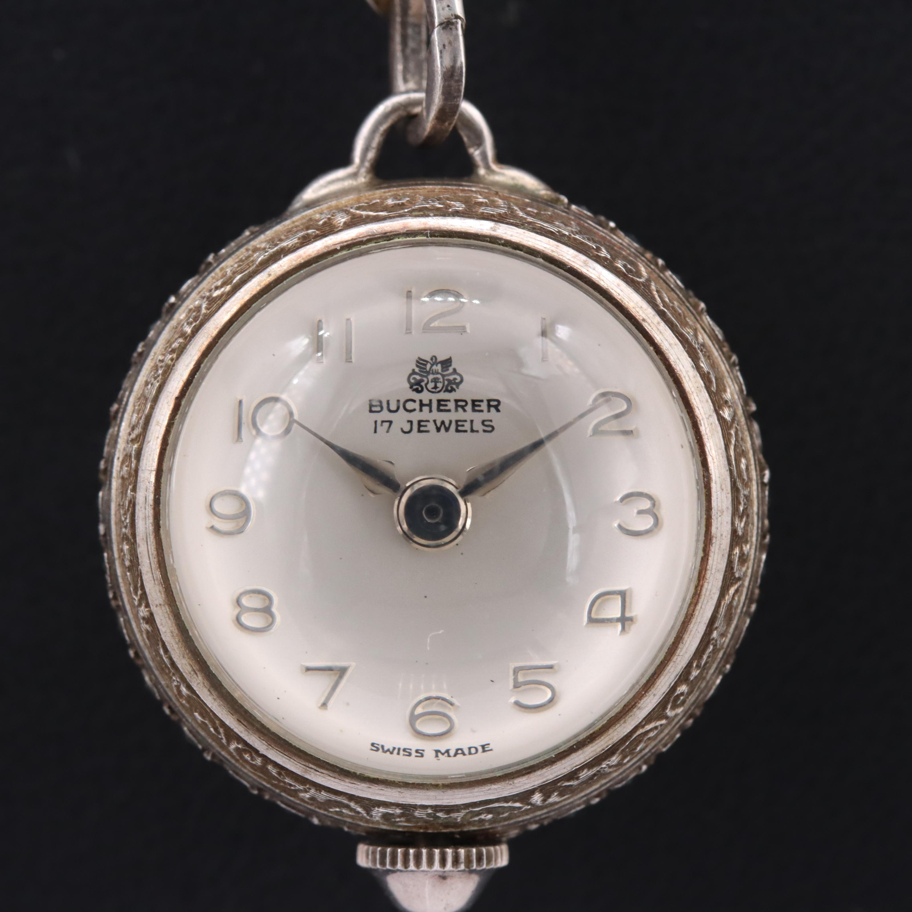 Bucherer Hand Wind Pendant Watches Including Sterling