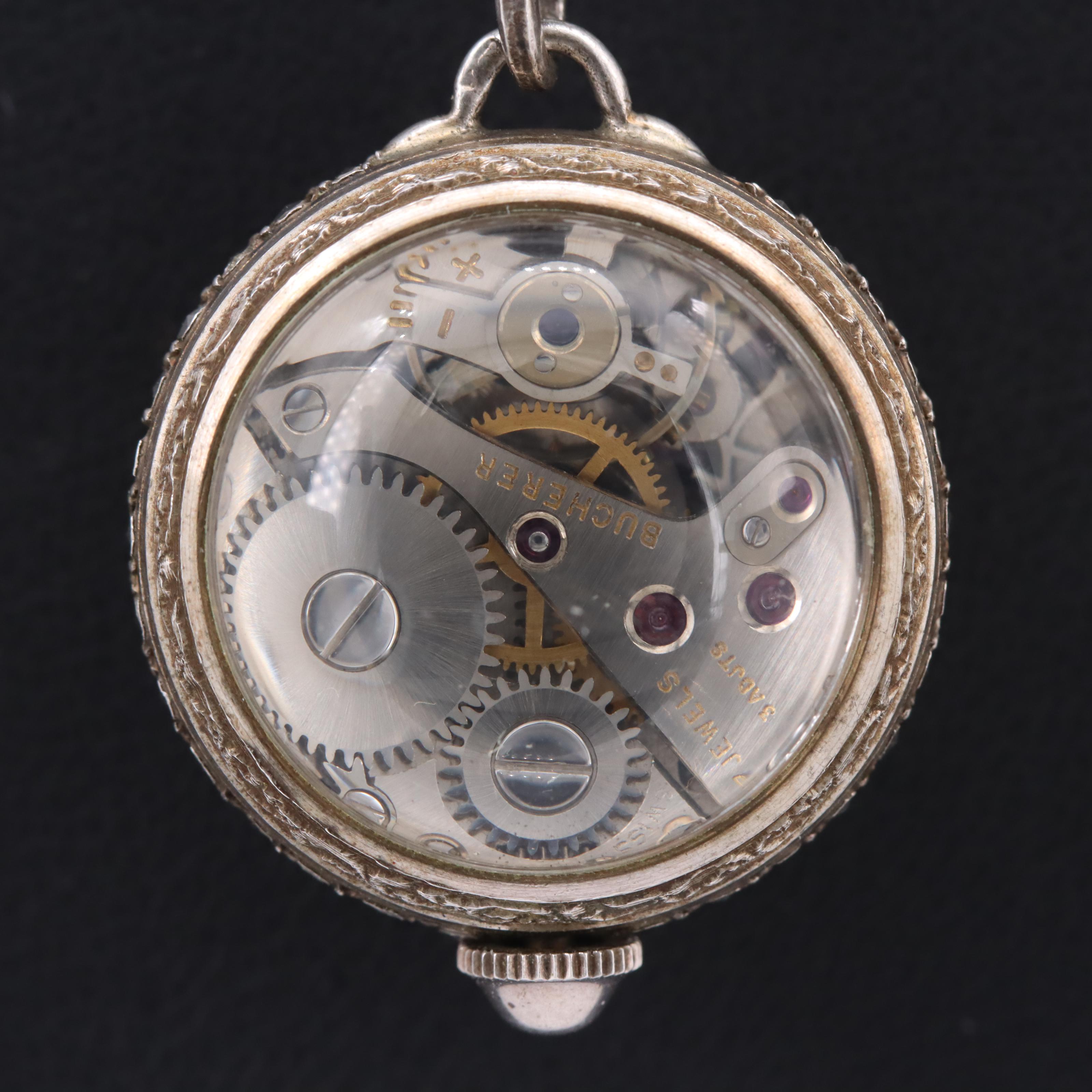 Bucherer Hand Wind Pendant Watches Including Sterling