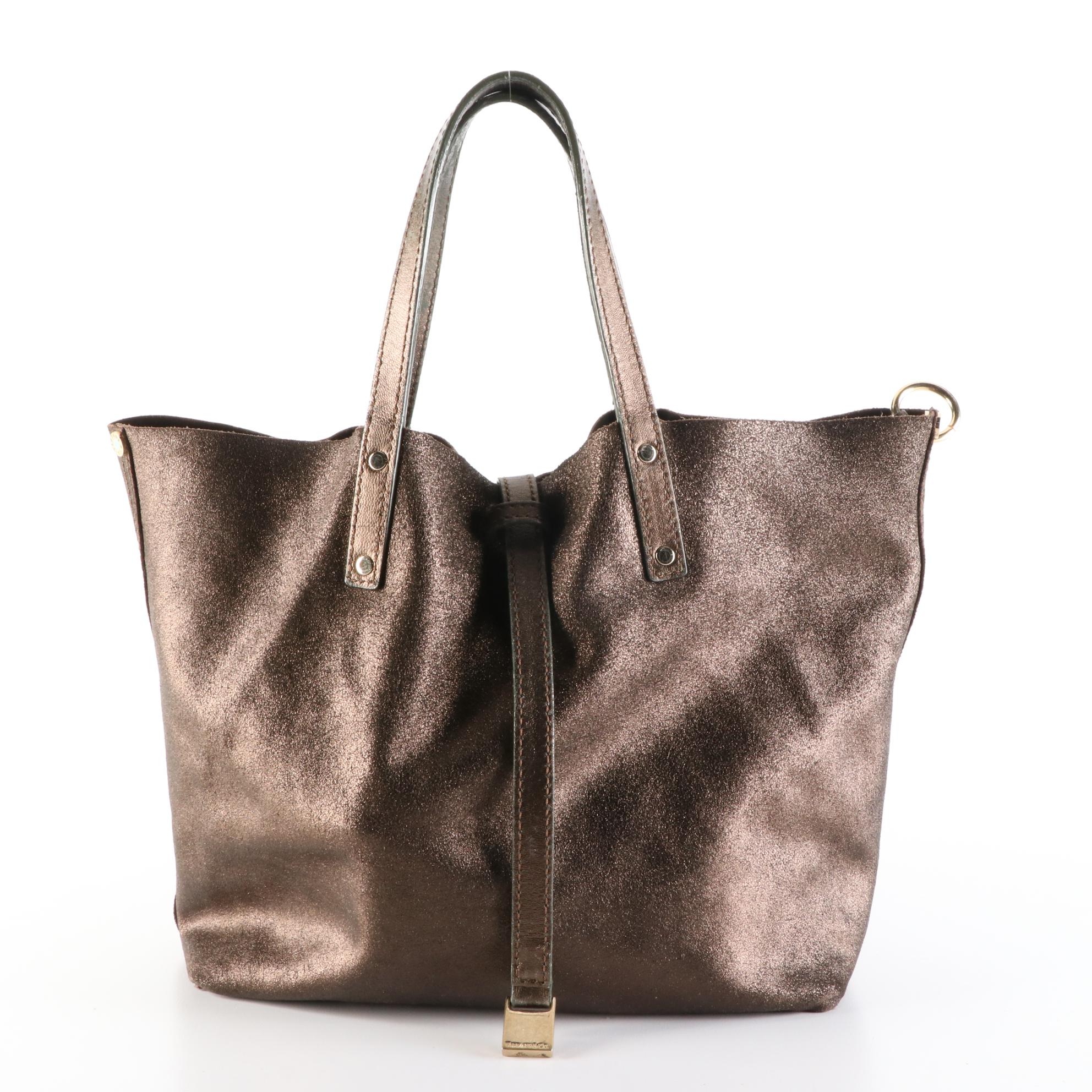 Tiffany & Co. Small Reversible Tote in Suede and Metallic Leather with Pouch