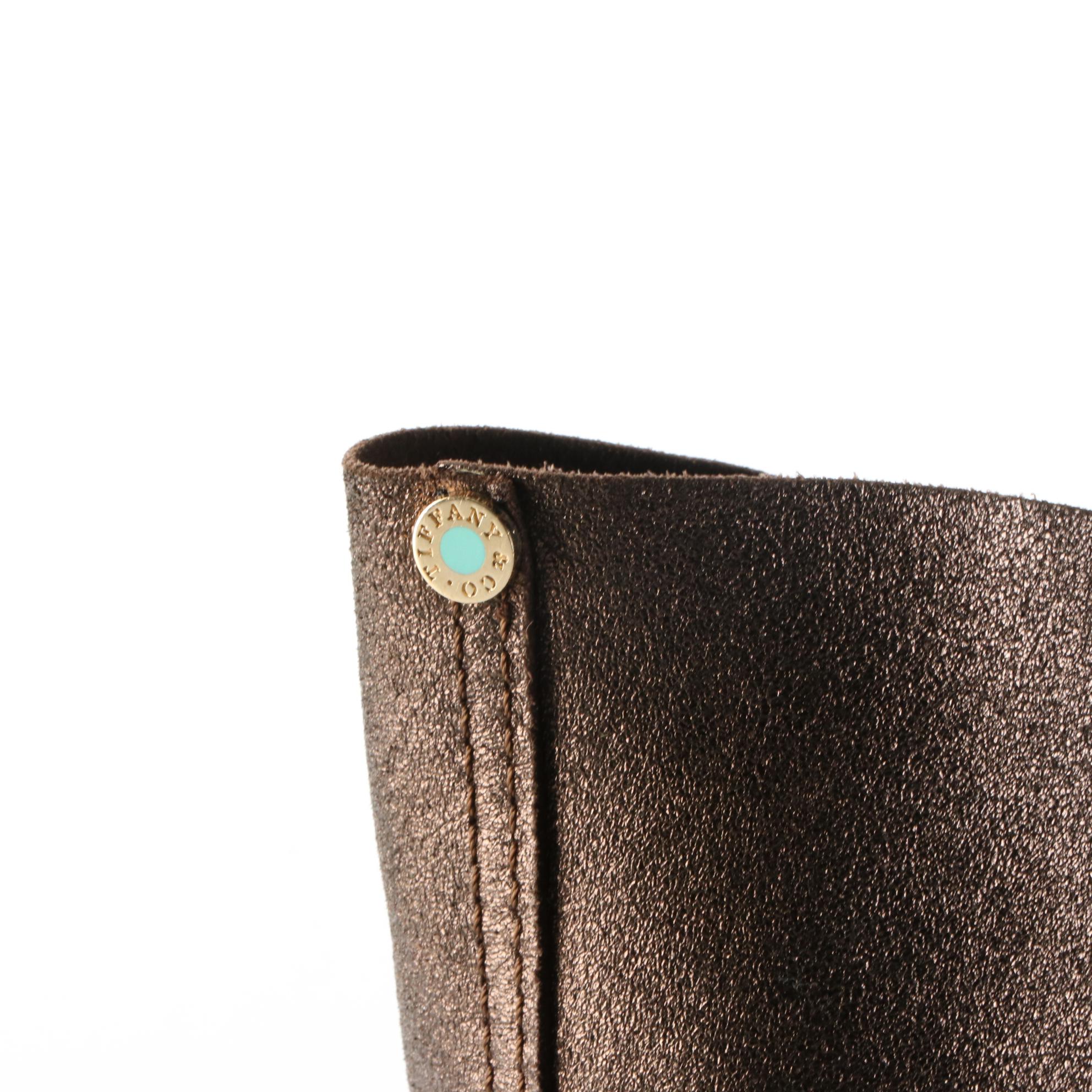 Tiffany & Co. Small Reversible Tote in Suede and Metallic Leather with Pouch