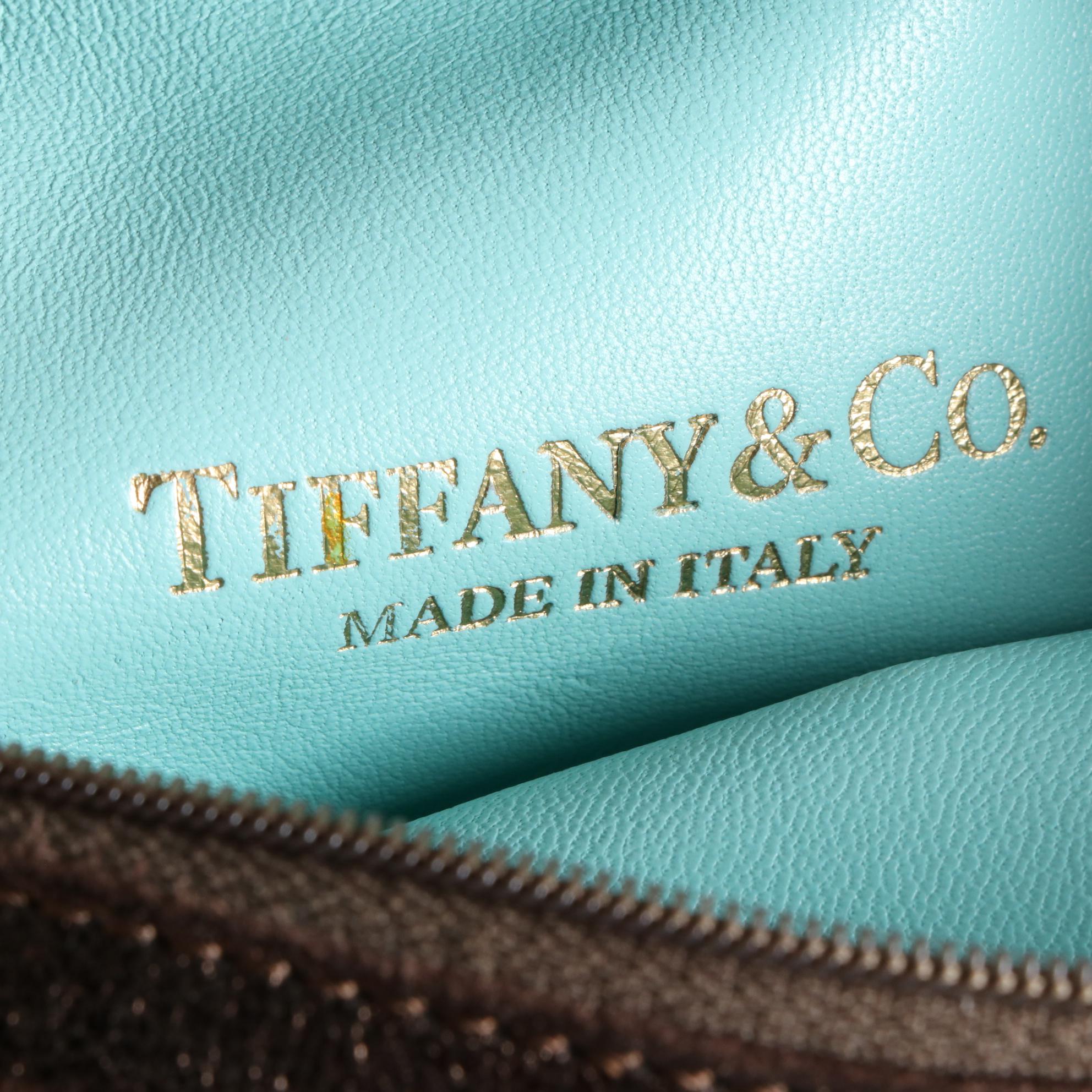 Tiffany & Co. Small Reversible Tote in Suede and Metallic Leather with Pouch