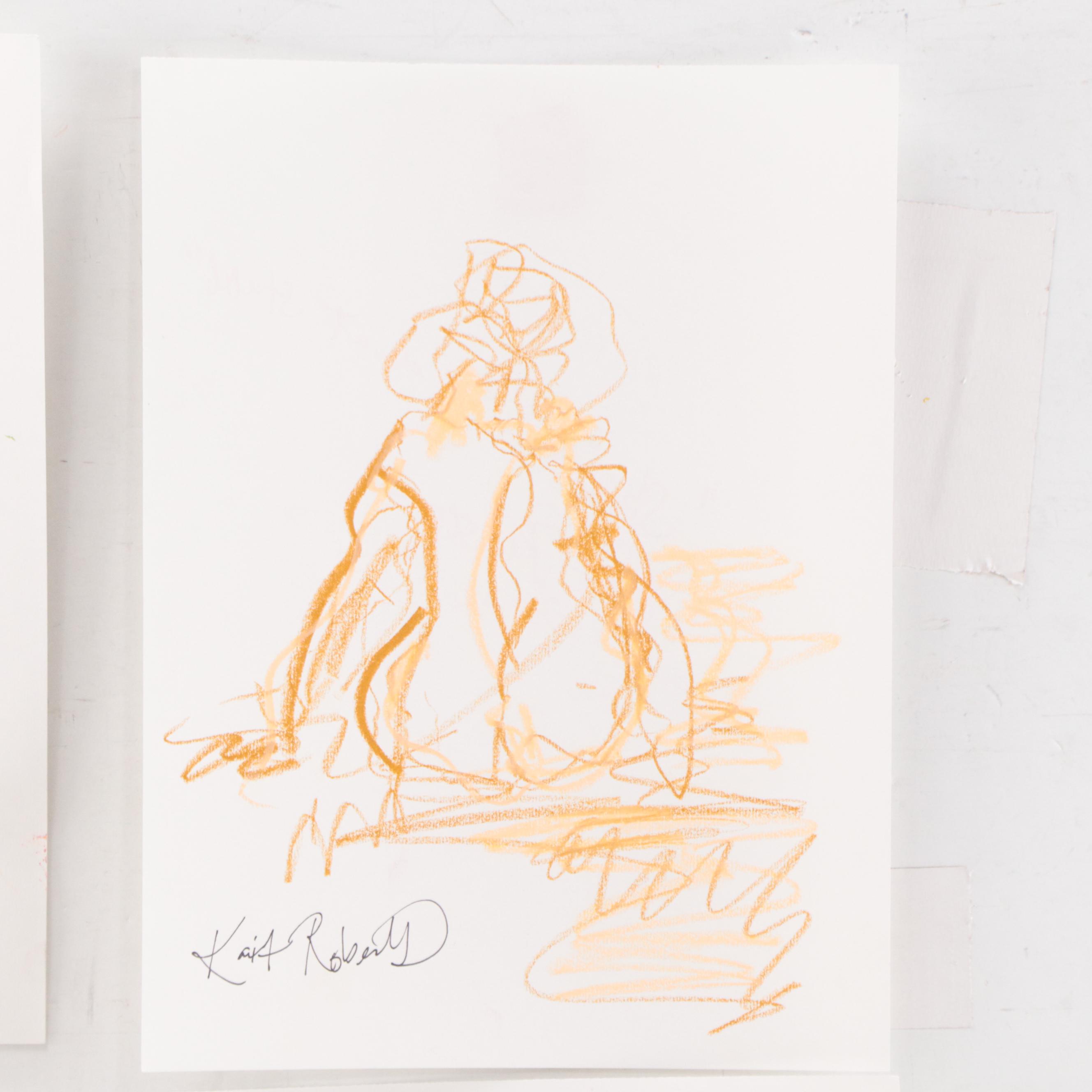 Kait Roberts Figural Pastel Drawings, 21st Century
