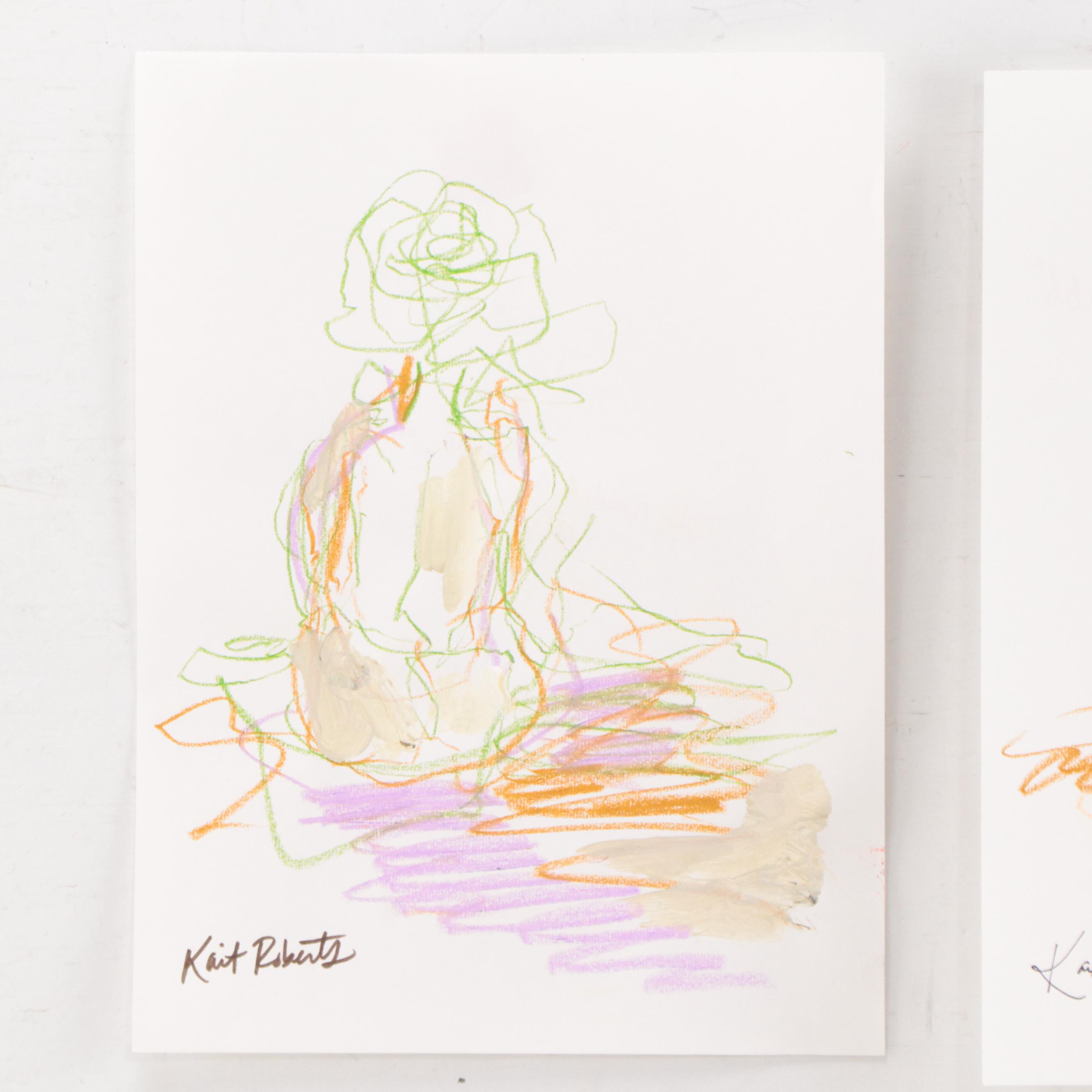 Kait Roberts Figural Pastel Drawings, 21st Century