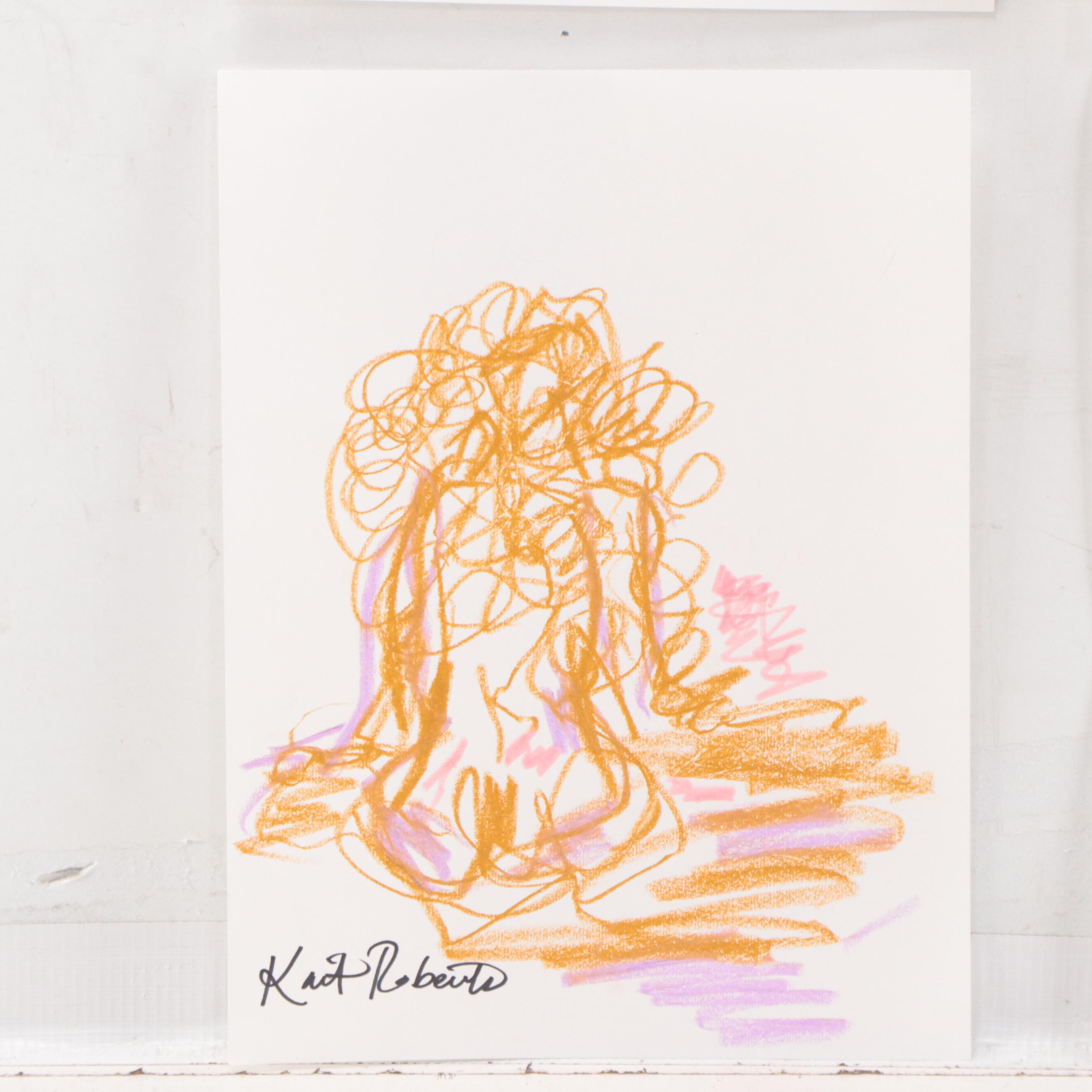 Kait Roberts Figural Pastel Drawings, 21st Century