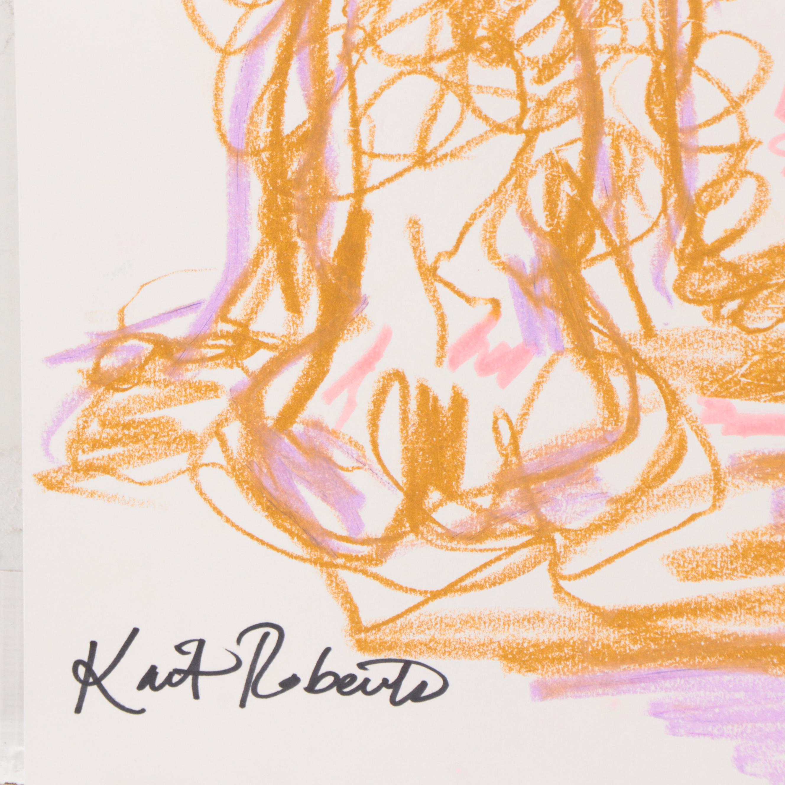 Kait Roberts Figural Pastel Drawings, 21st Century