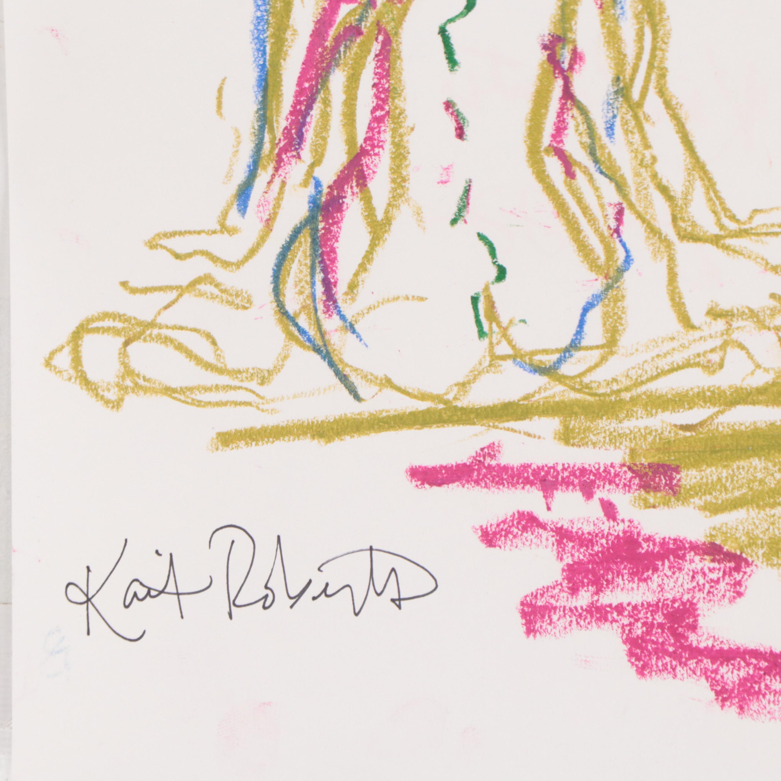 Kait Roberts Figural Pastel Drawings, 21st Century