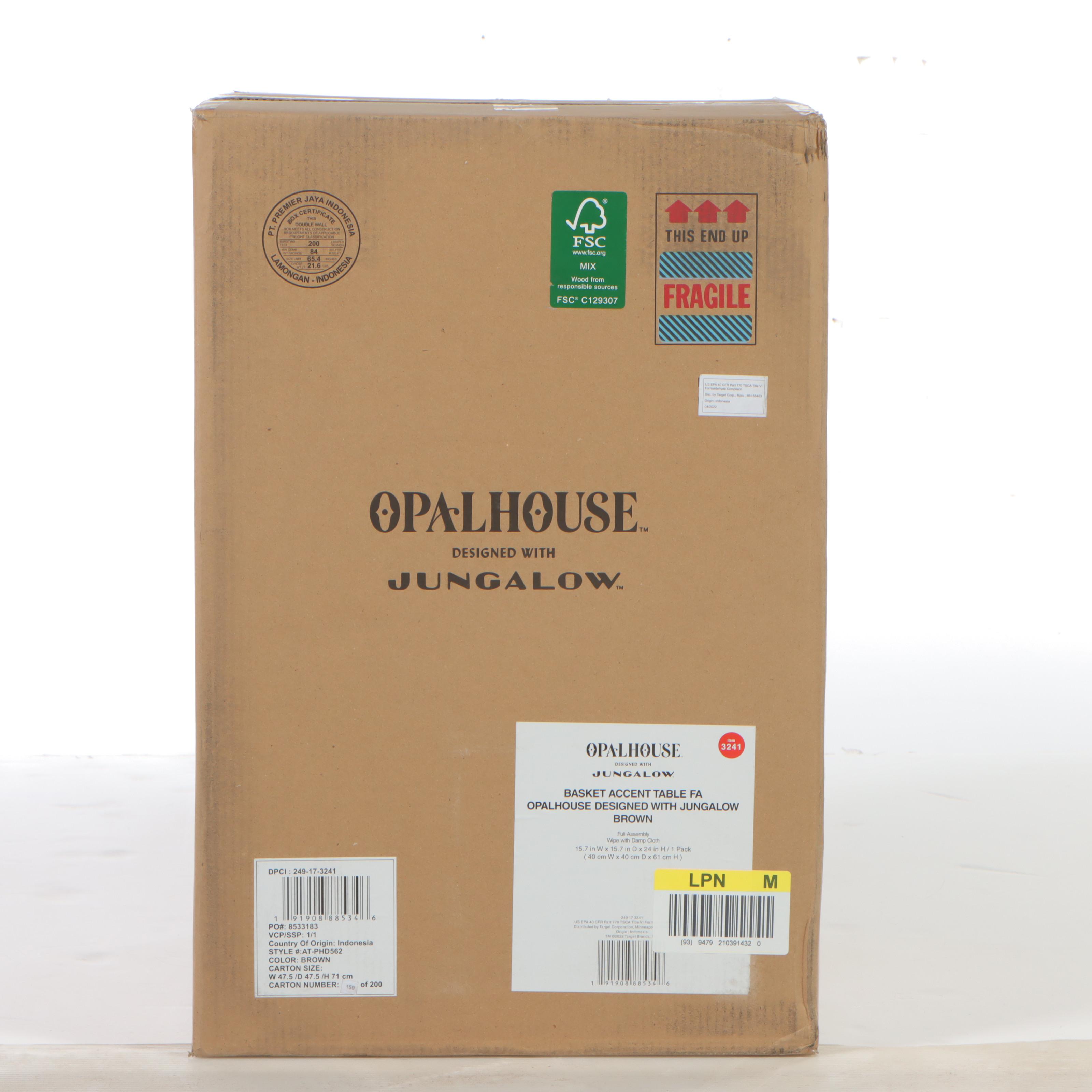 Opalhouse With Jungalow Laridae Basket Accent Table in Brown