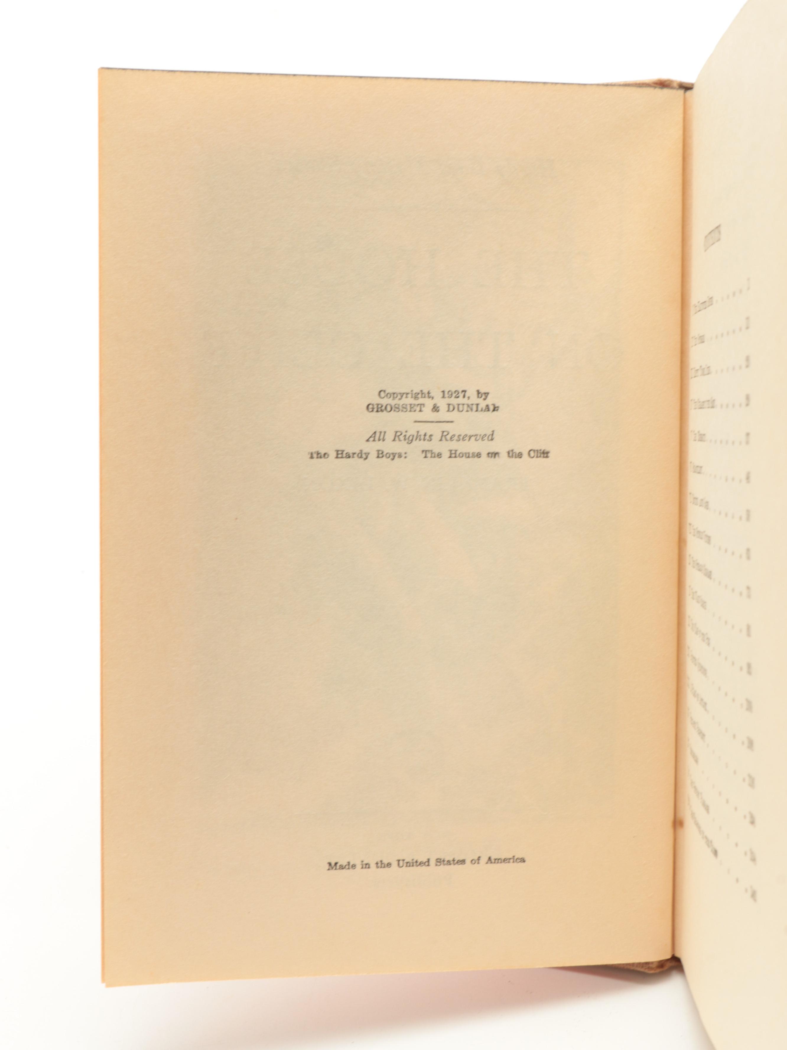 "The Tower Treasure" and Other Hardy Boys Novels by Franklin Dixon, 1920s
