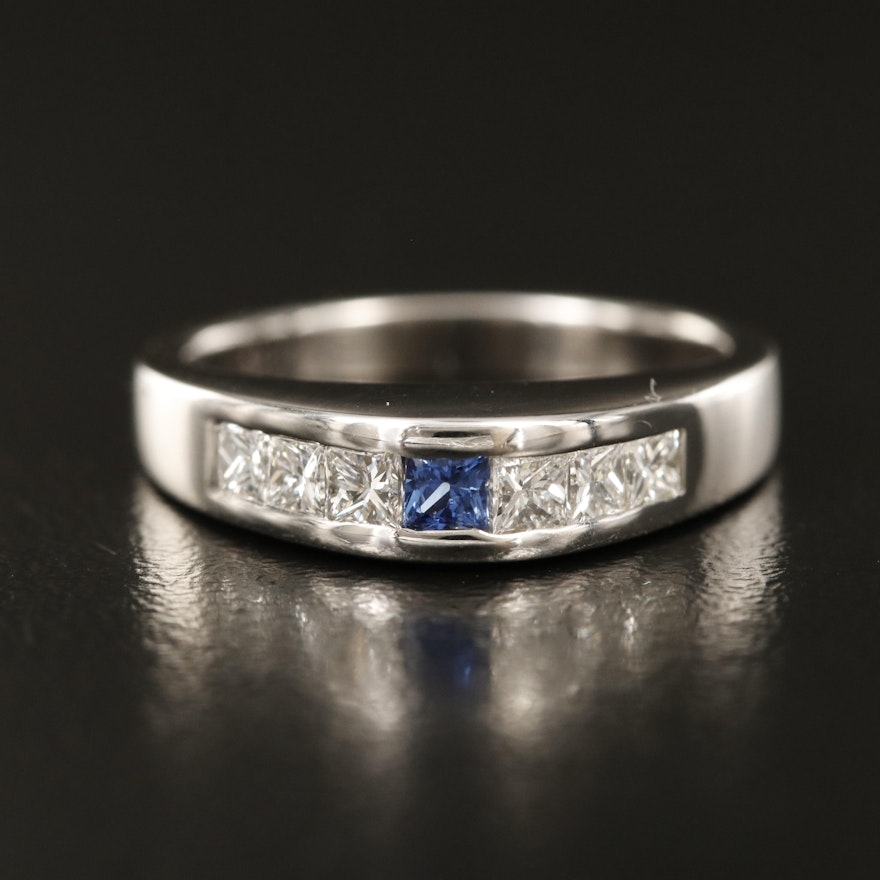 18K Sapphire and Diamond Ring