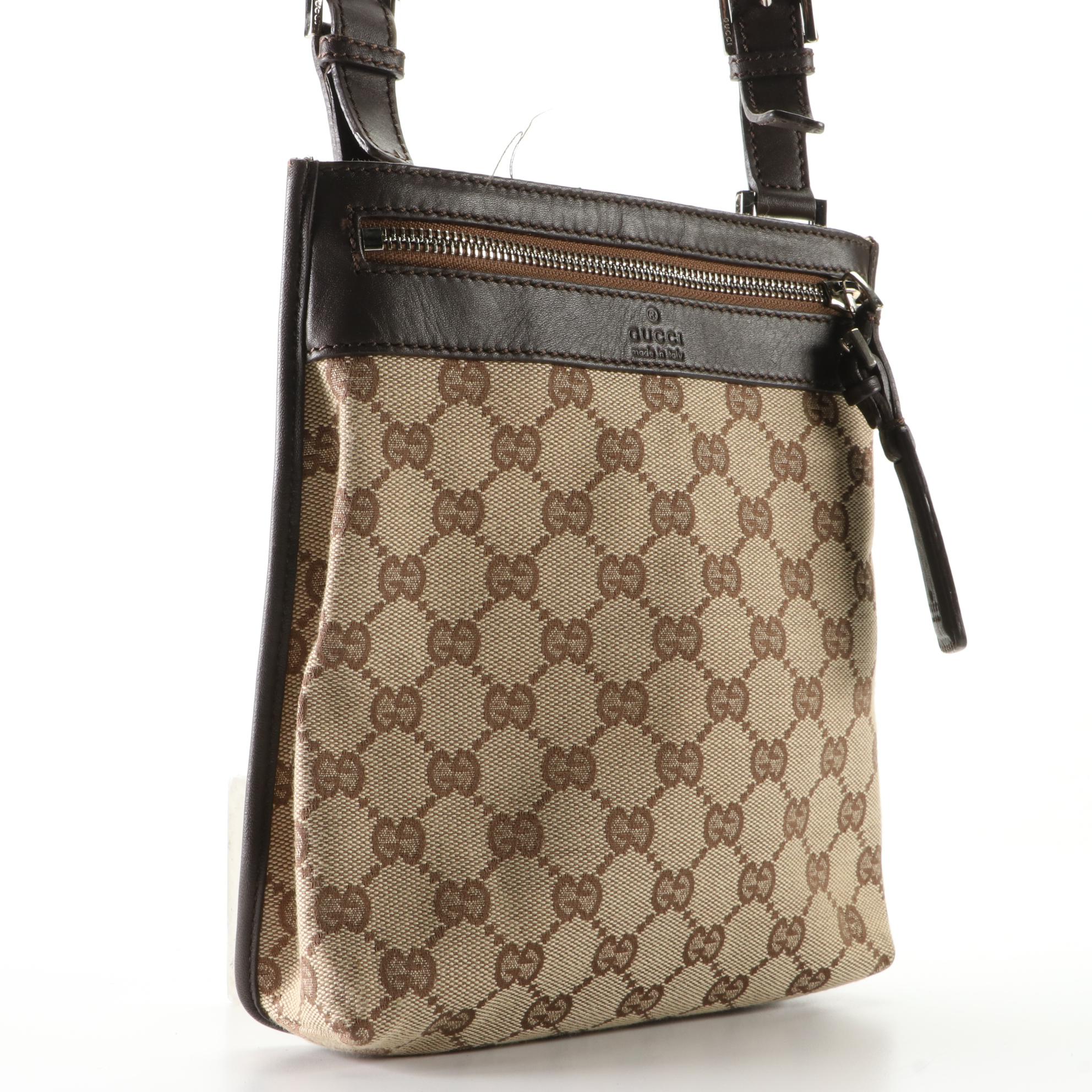 Gucci Small Crossbody Bag in GG Canvas and Leather