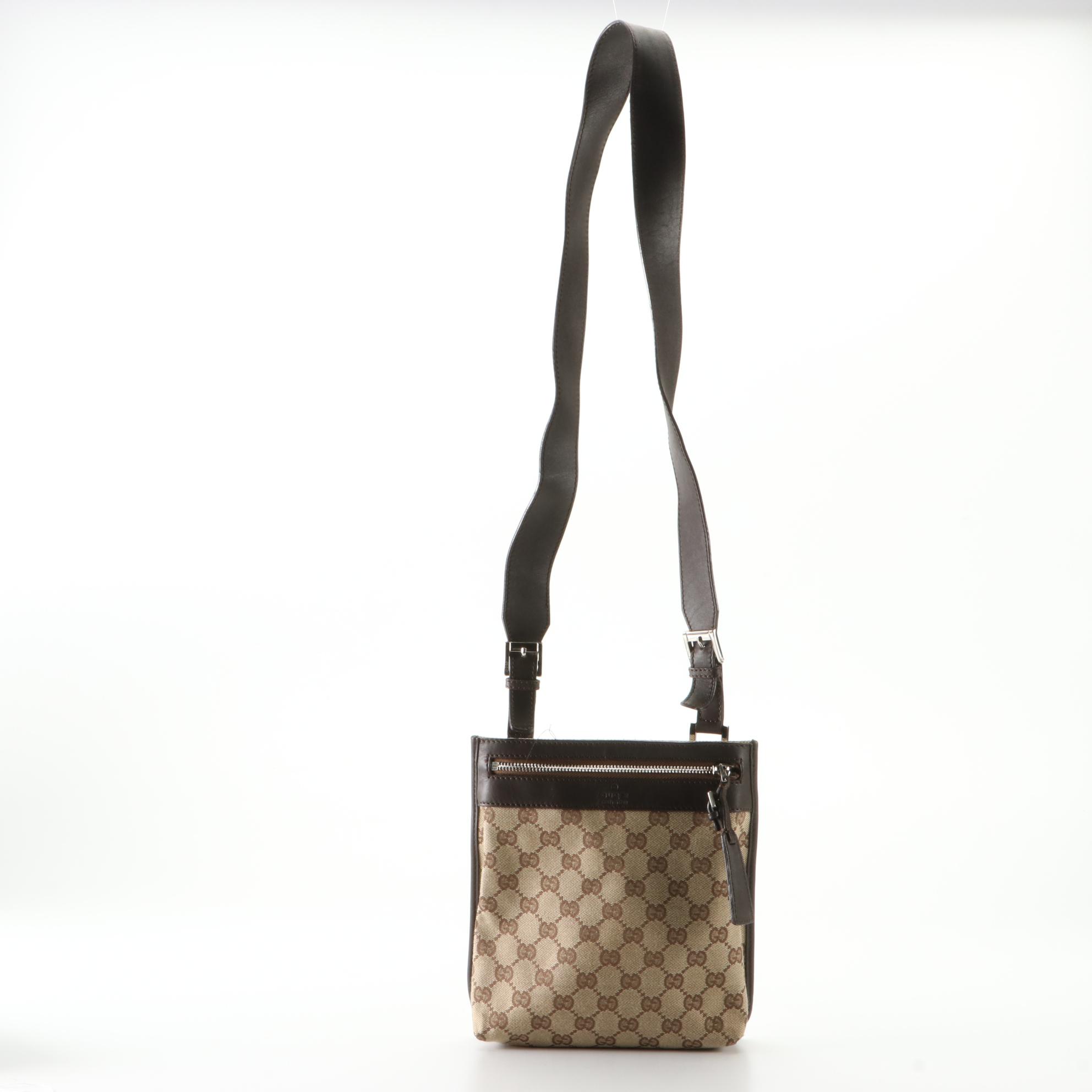 Gucci Small Crossbody Bag in GG Canvas and Leather