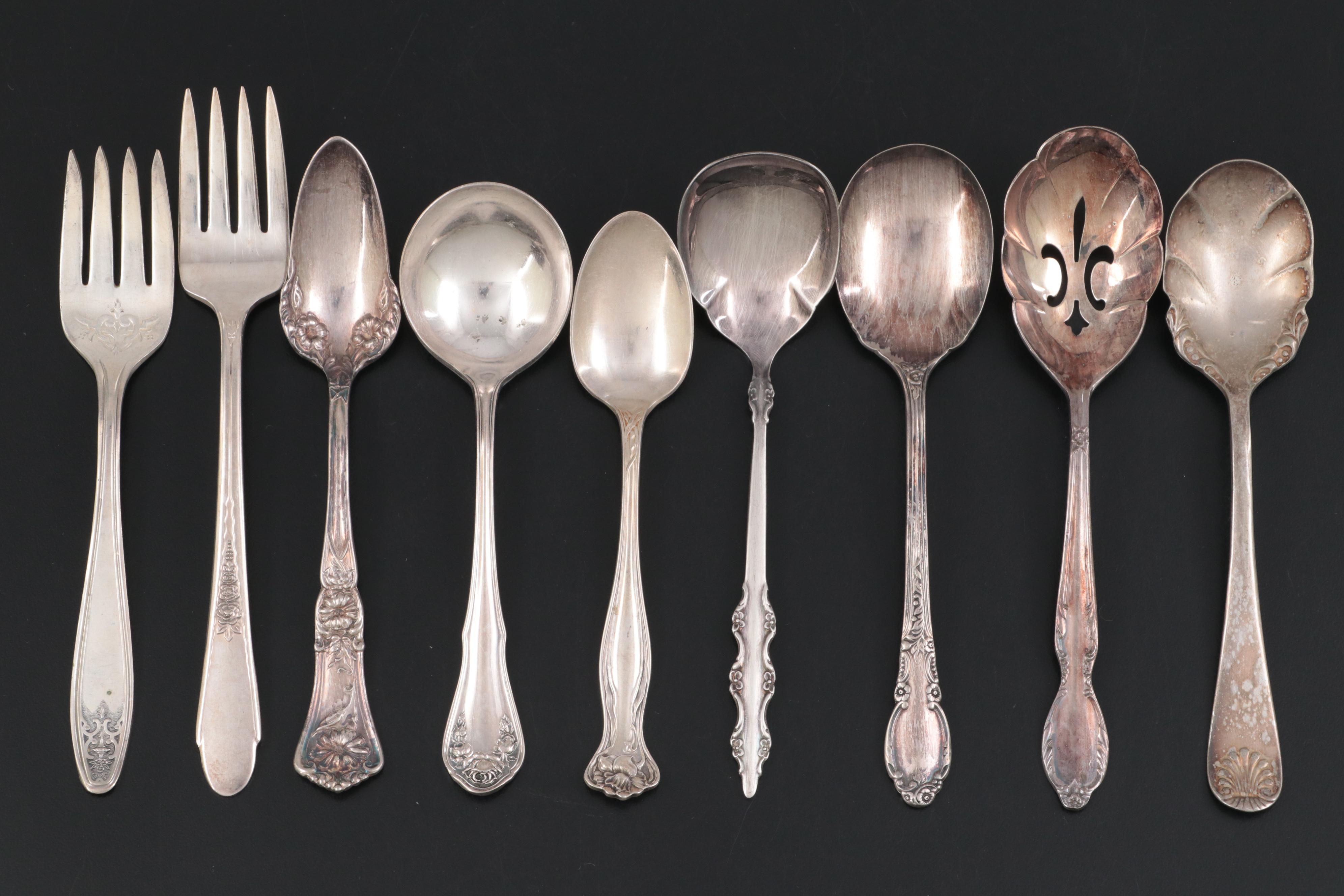 Gorham and Other Paul Revere Bowls with Other Silver Plate Utensils