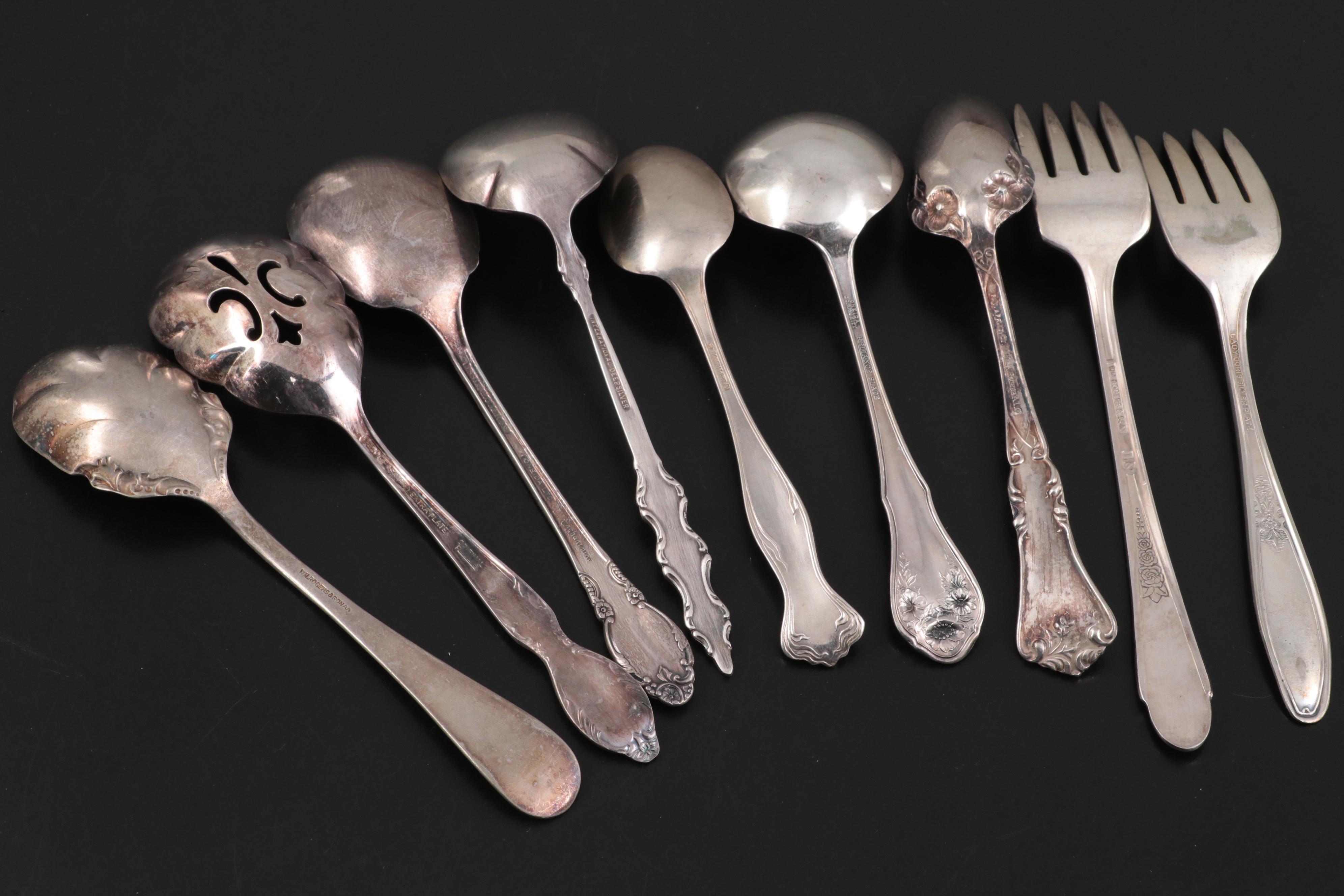 Gorham and Other Paul Revere Bowls with Other Silver Plate Utensils