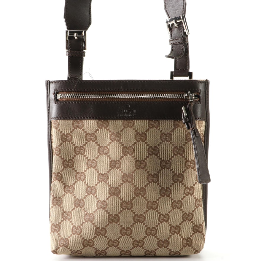 Gucci Small Crossbody Bag in GG Canvas and Leather