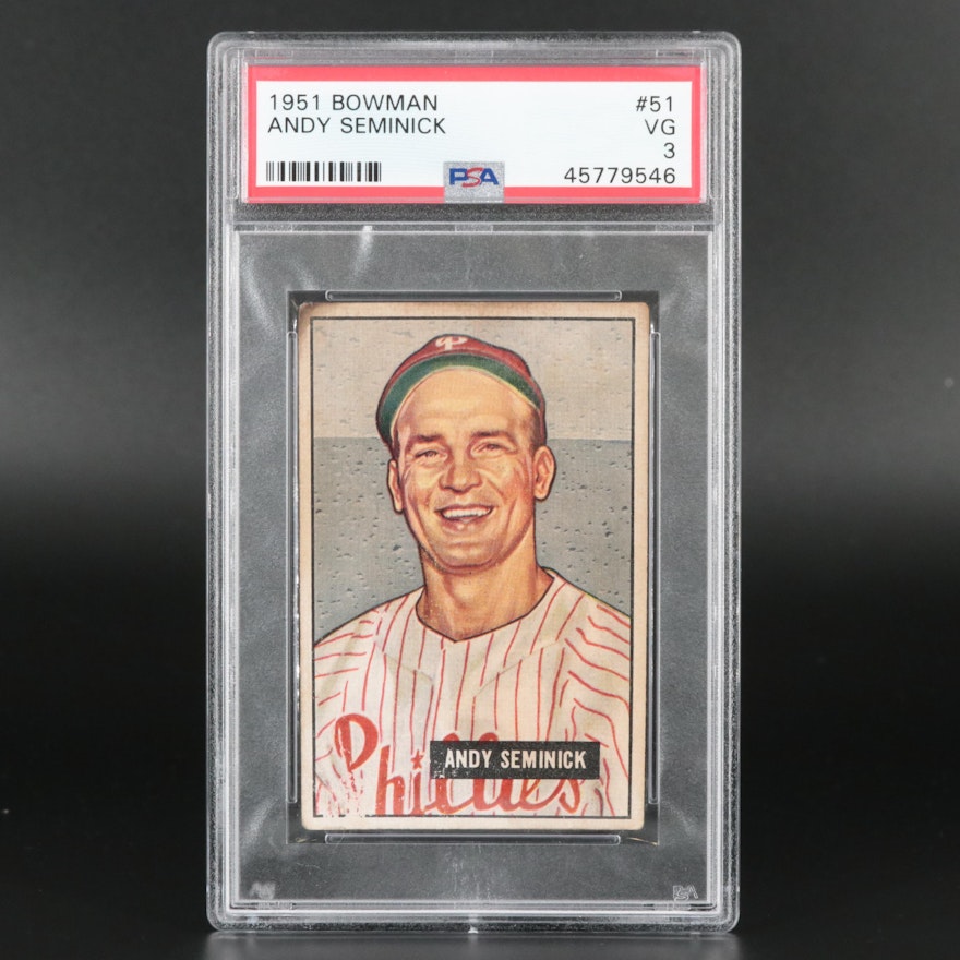 1951 Bowman Andy Seminick PSA 3 Philadelphia Phillies #51