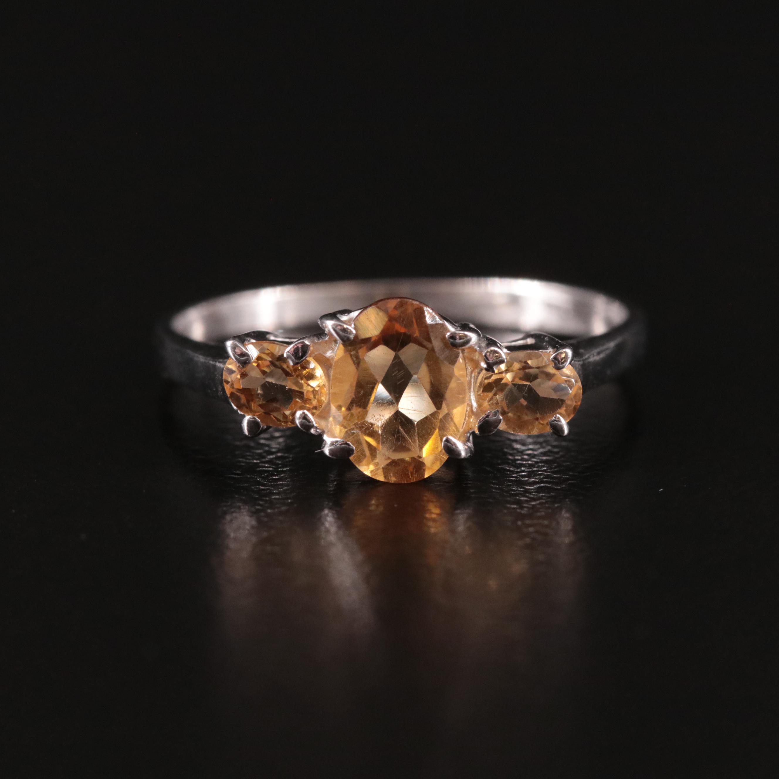 Sterling Citrine Ring