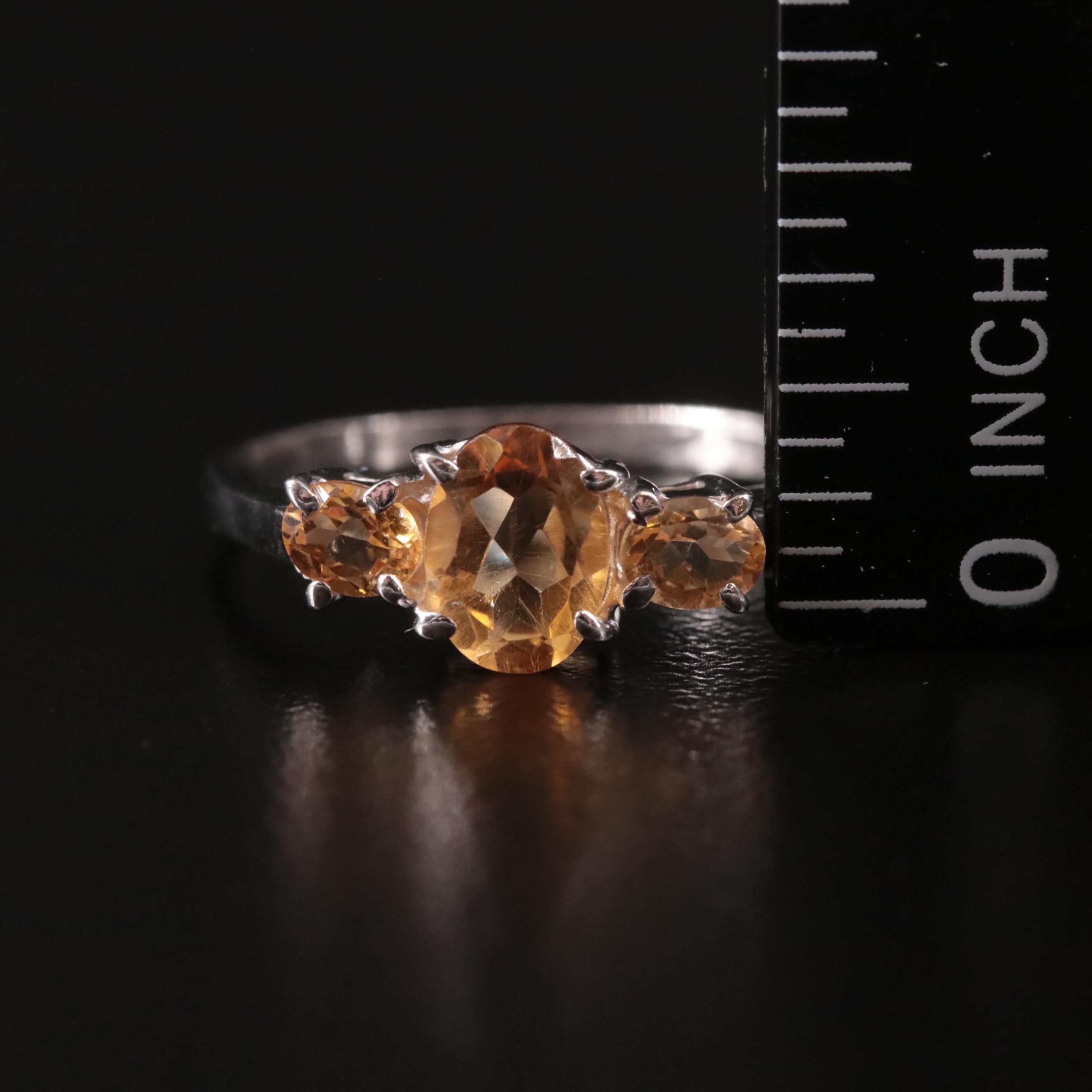 Sterling Citrine Ring