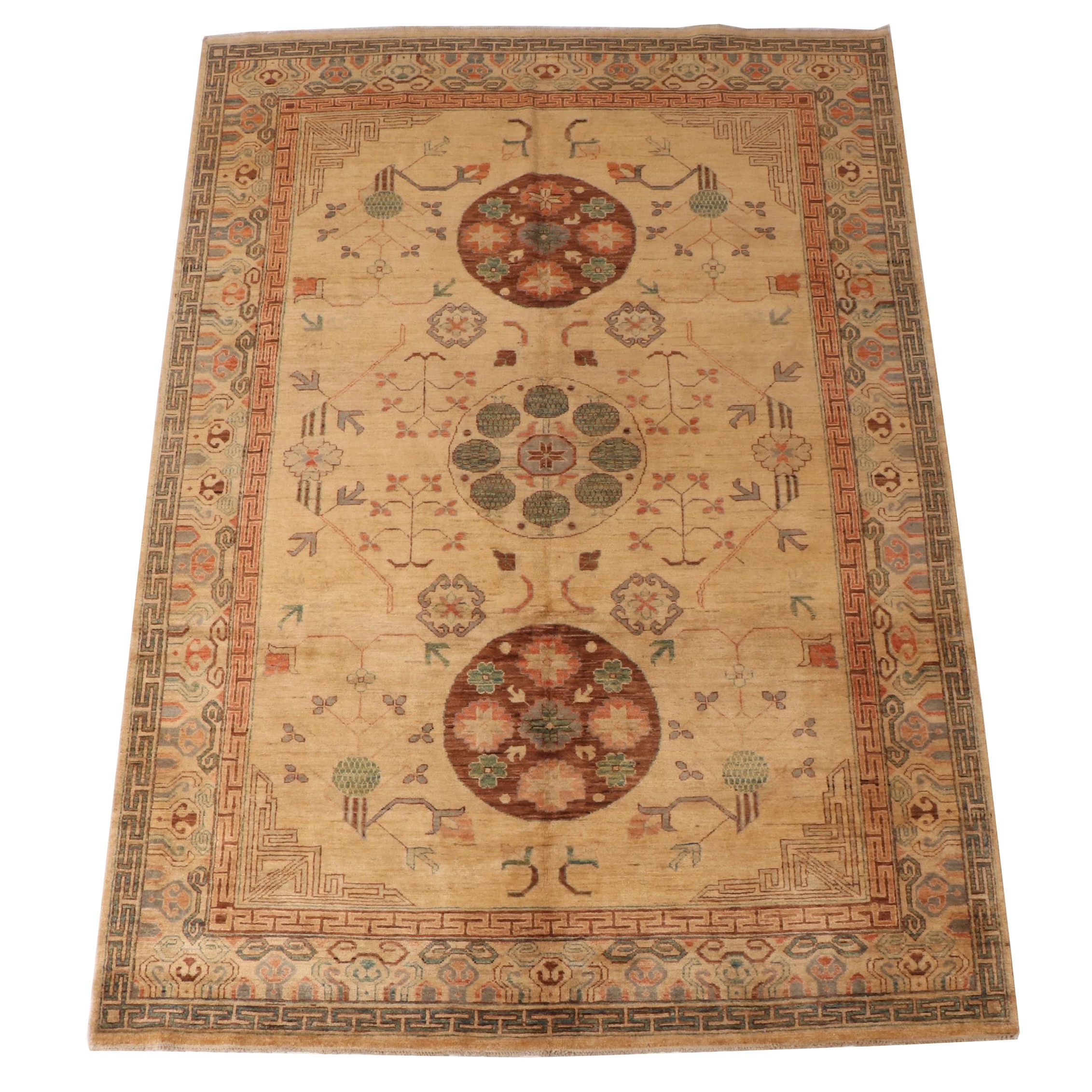 6'11 x 10' Hand-Knotted Pakistani Peshawar Area Rug