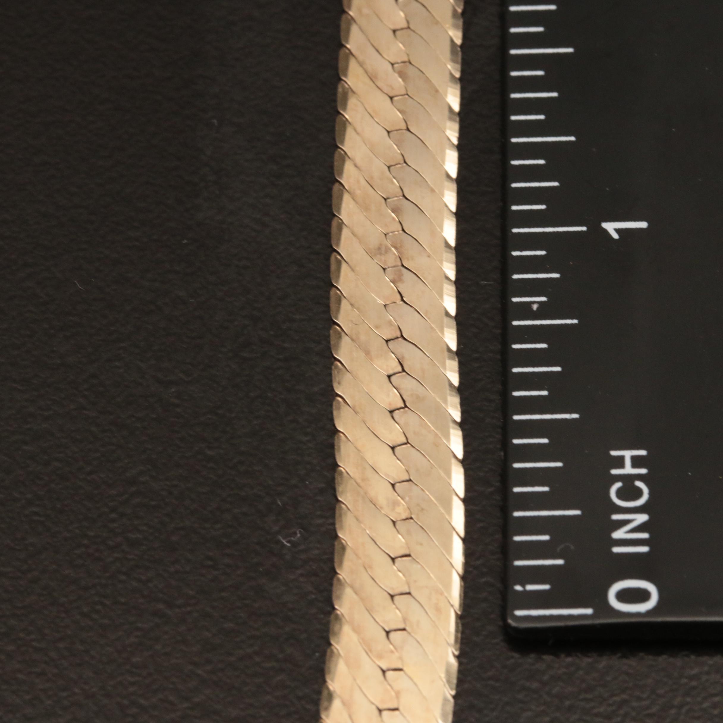 Sterling Herringbone Chain Necklace