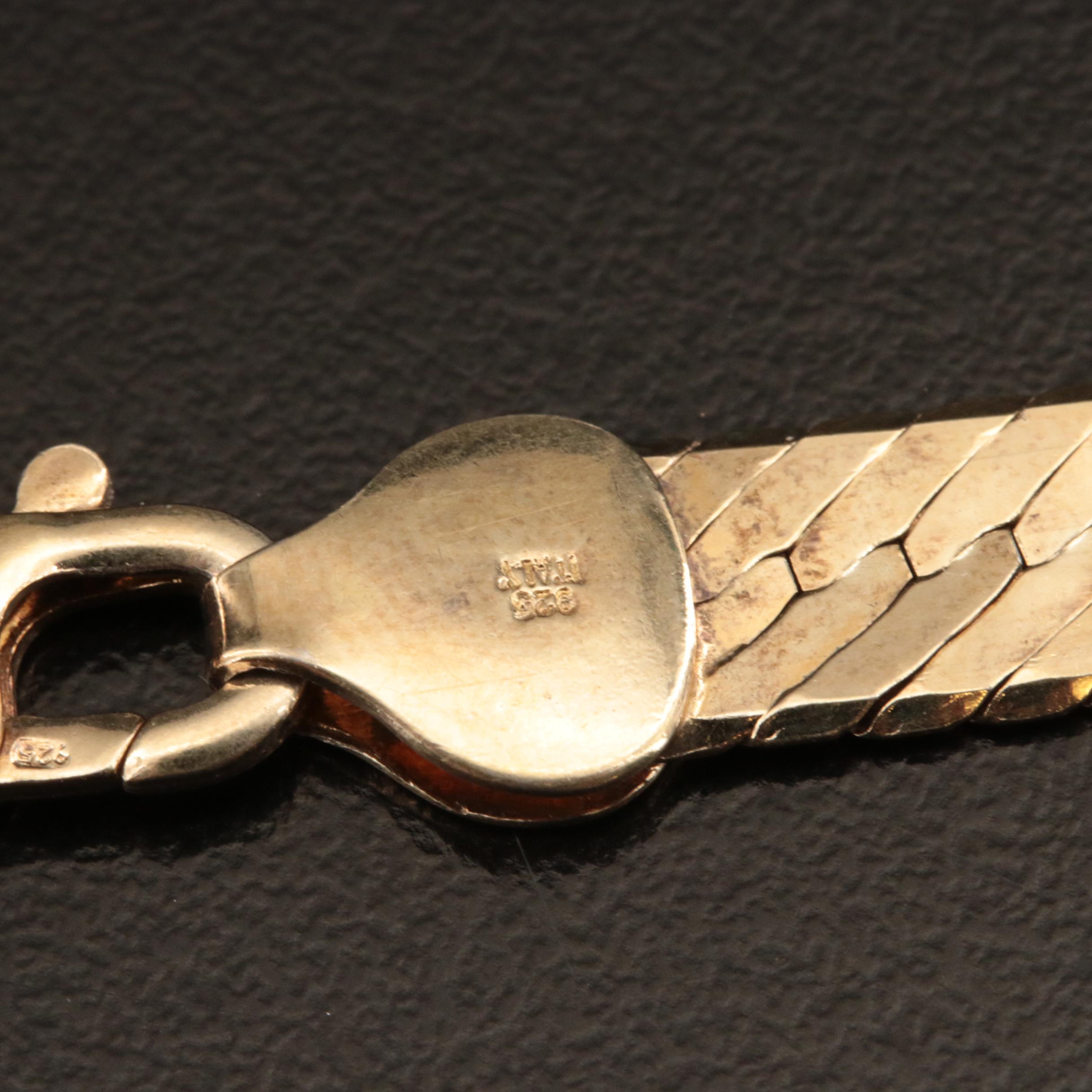 Sterling Herringbone Chain Necklace