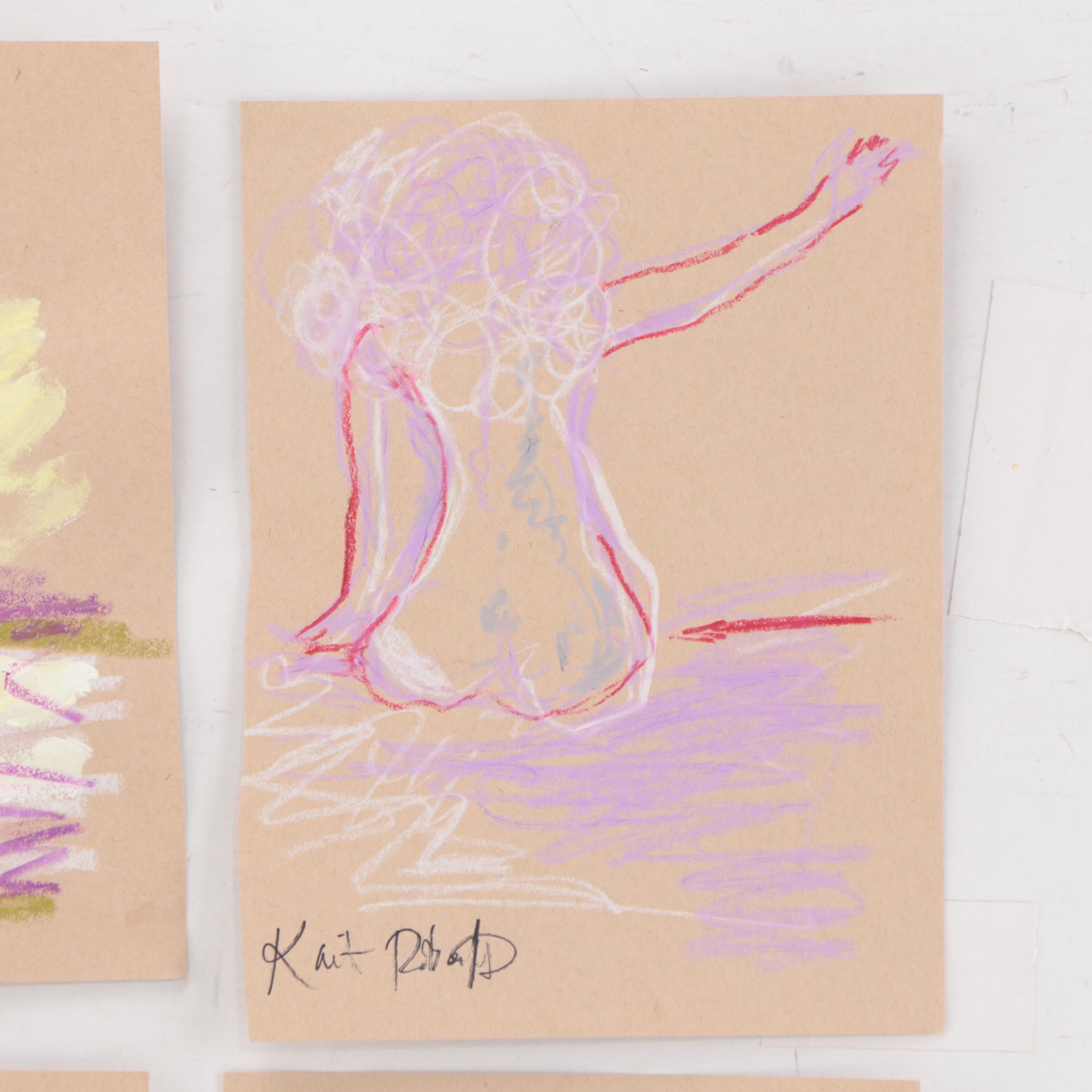 Kait Roberts Figural Pastel Drawings, 21st Century