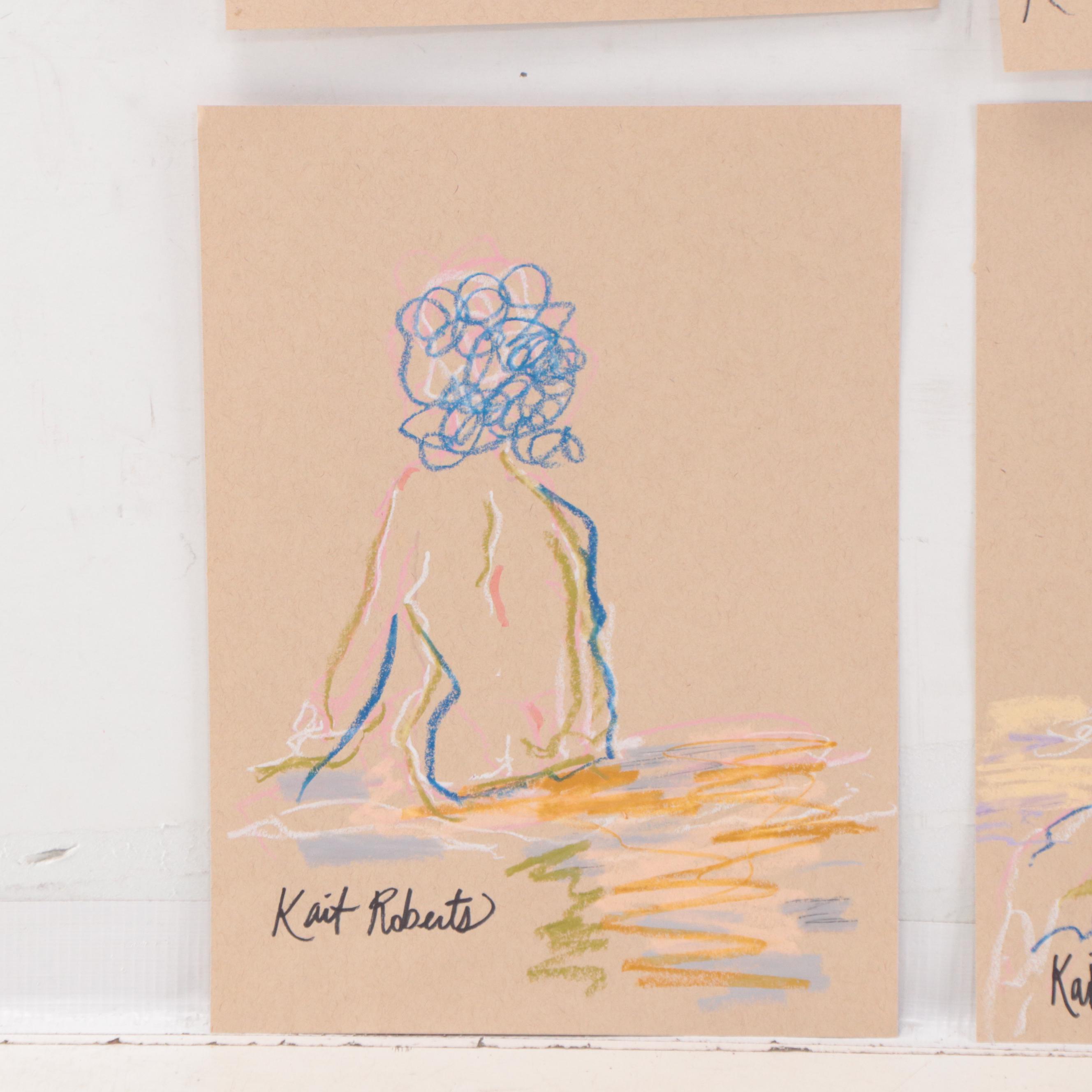 Kait Roberts Figural Pastel Drawings, 21st Century