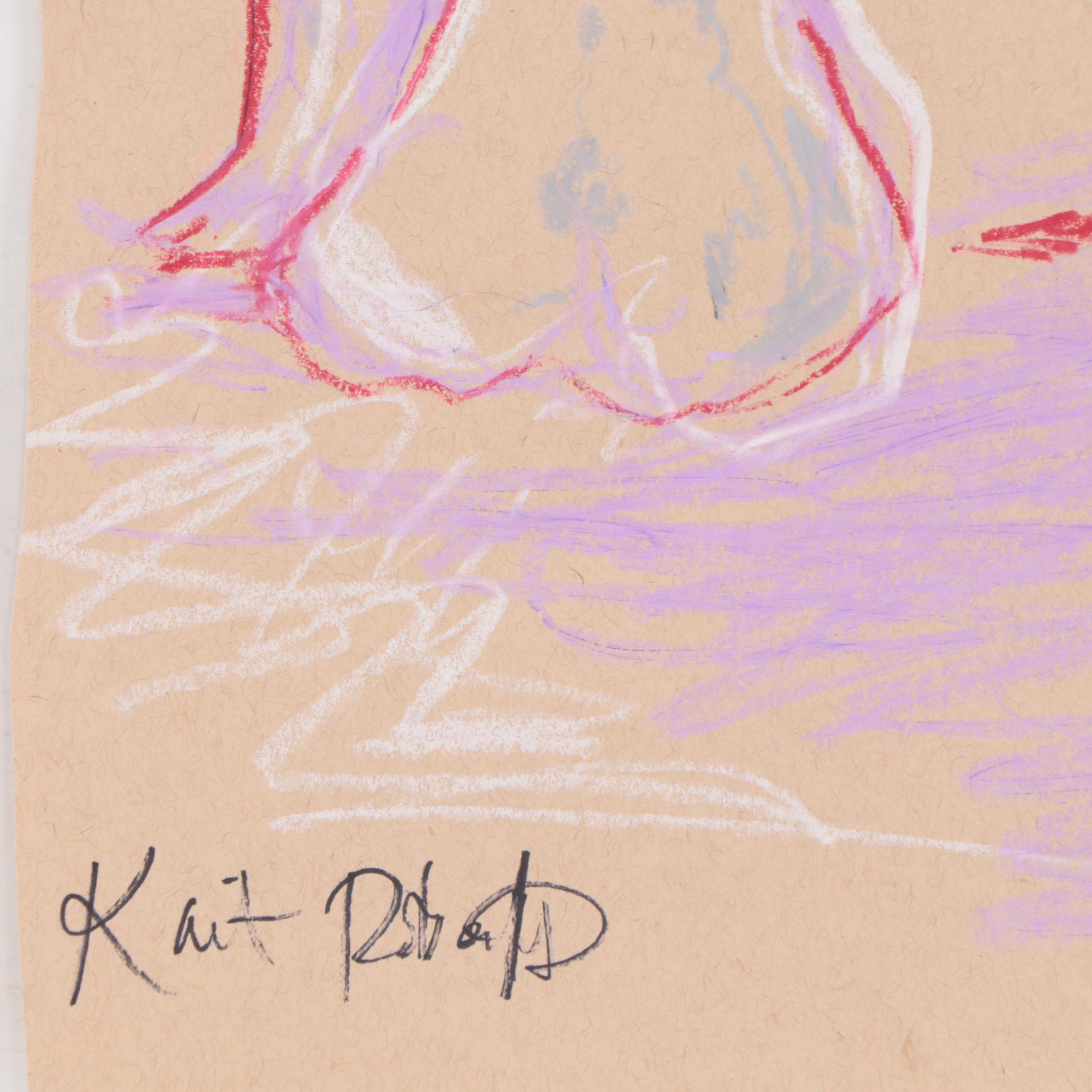 Kait Roberts Figural Pastel Drawings, 21st Century