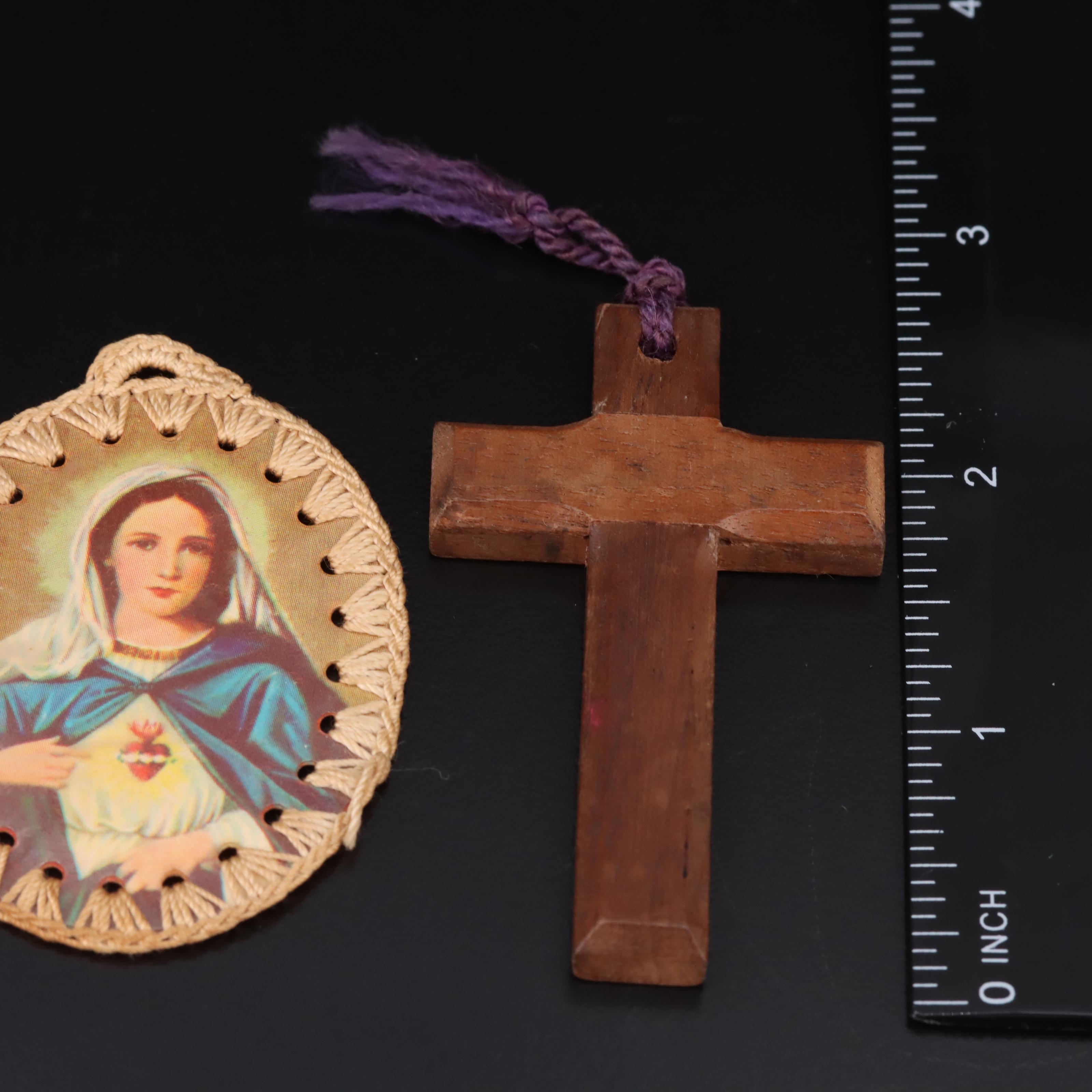 Christian Charms and Pendants Including Mexican, Cross, Mother Mary