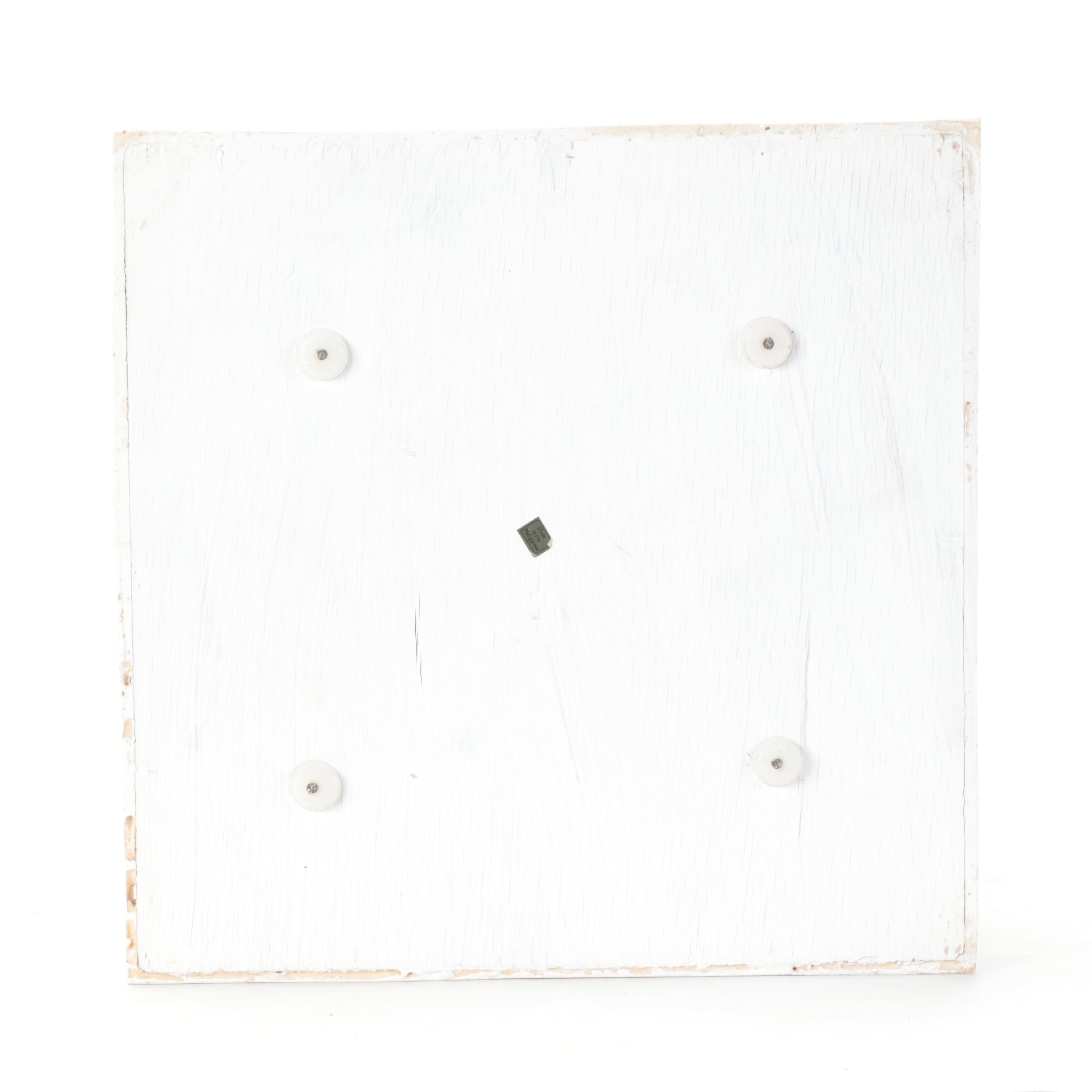 Philippine Travertine and Wrought Iron Side Table