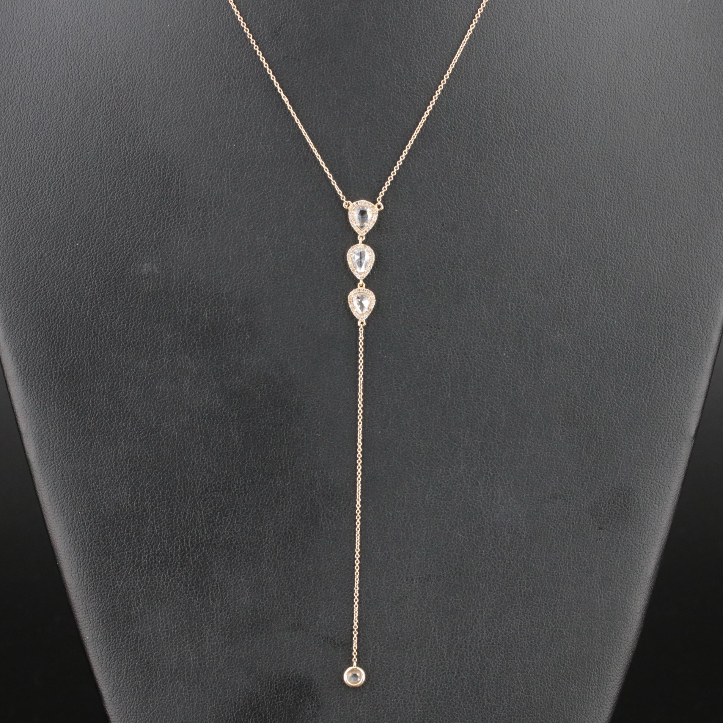 14K 0.69 CTW Diamond Y Necklace