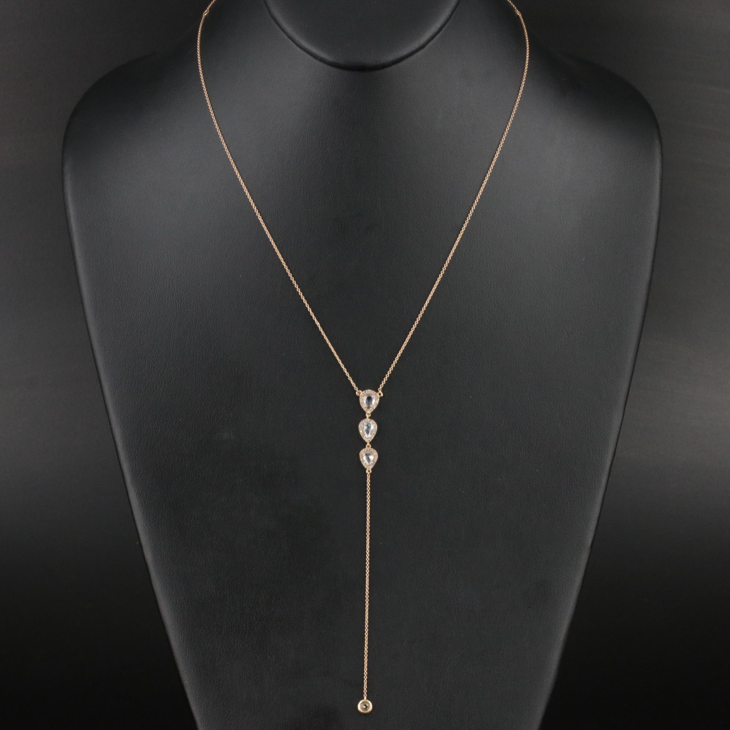 14K 0.69 CTW Diamond Y Necklace