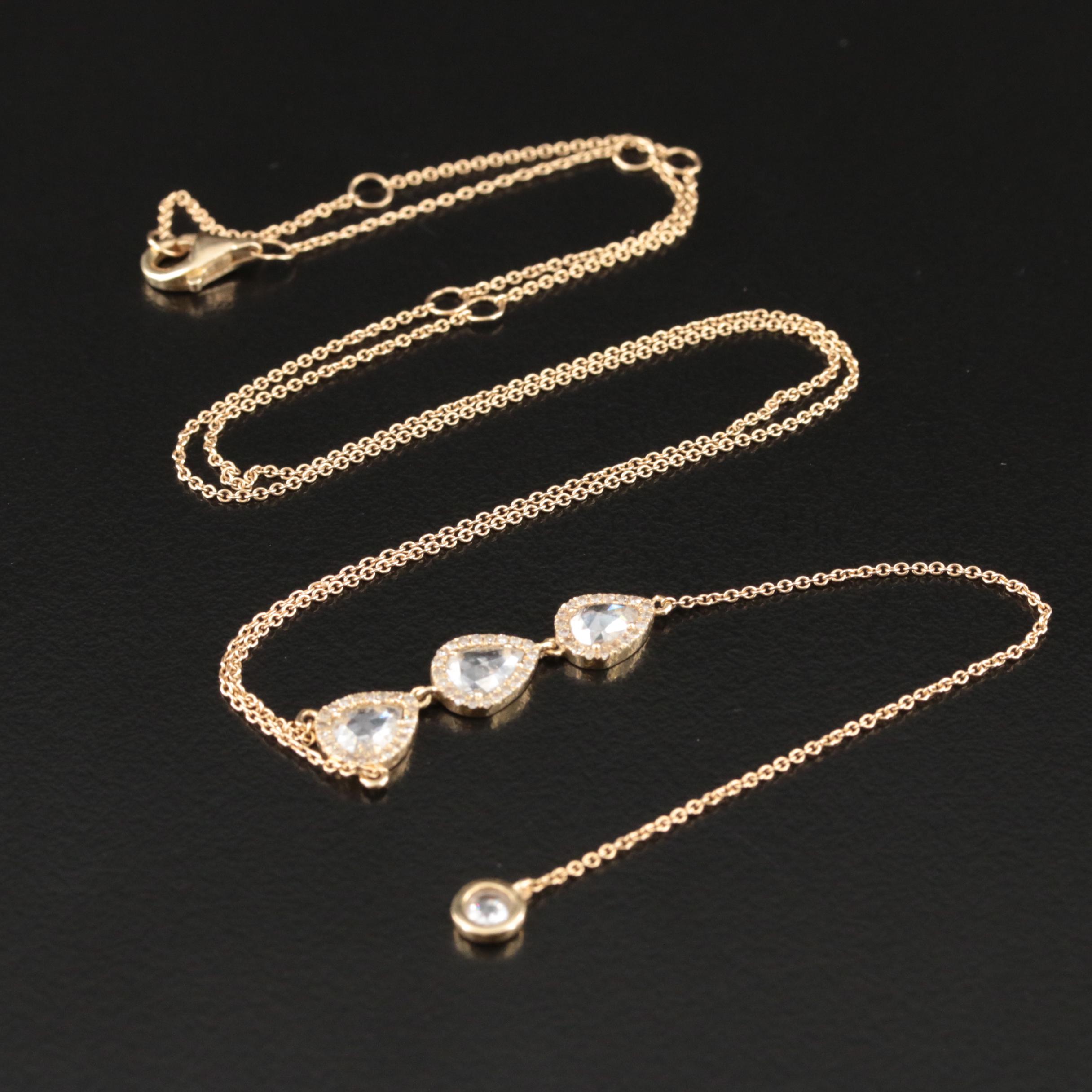 14K 0.69 CTW Diamond Y Necklace
