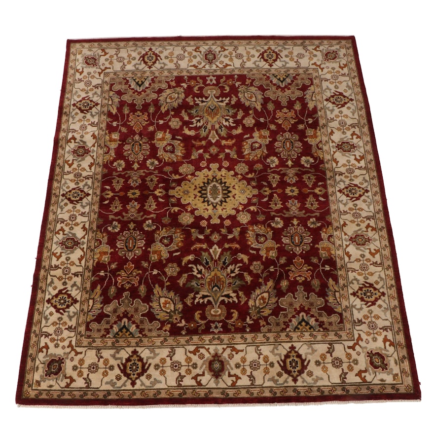 8' x 10' Hand-Knotted Indian Agra Area Rug