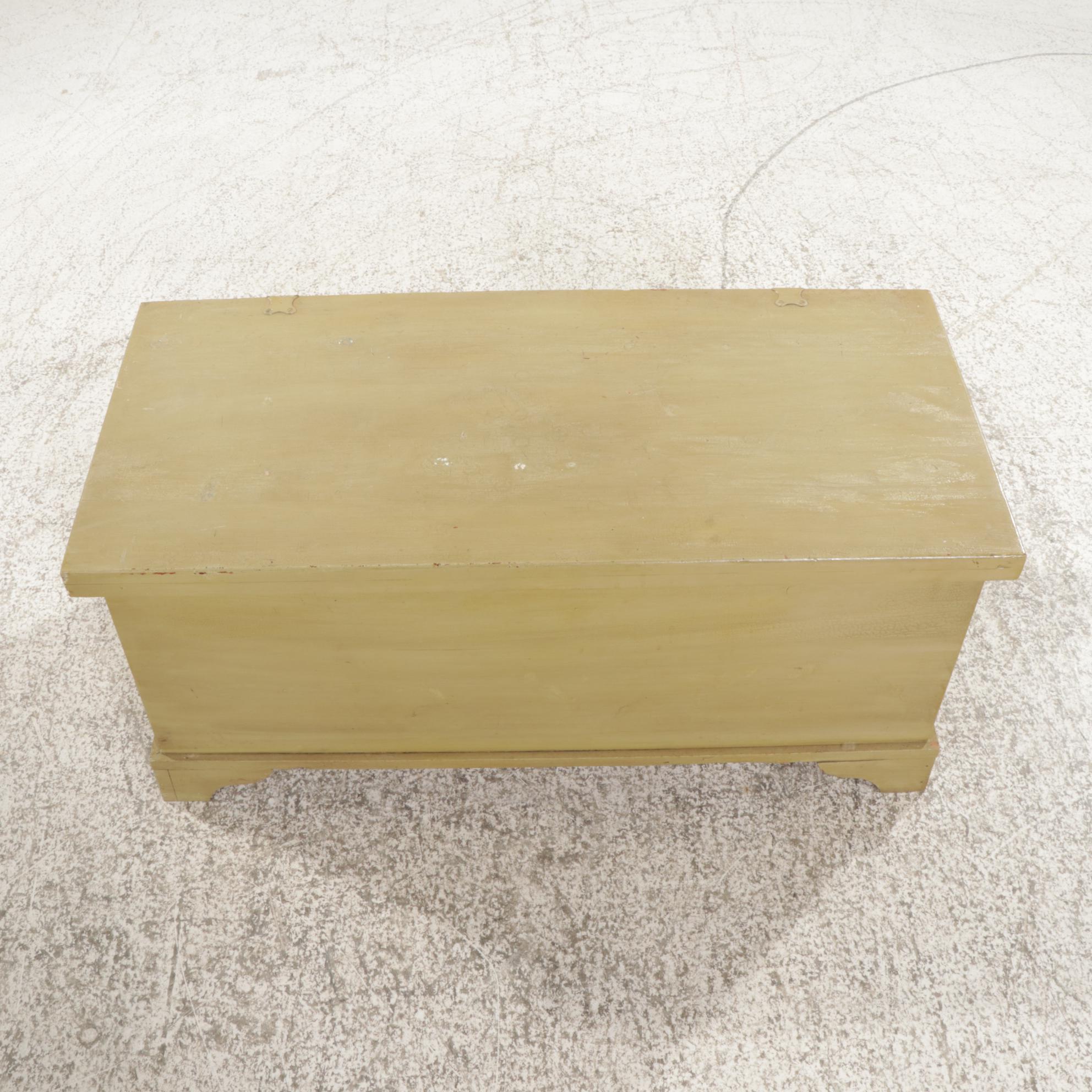 American Primitive Style Painted Cedar Blanket Chest, Mid-20th Century