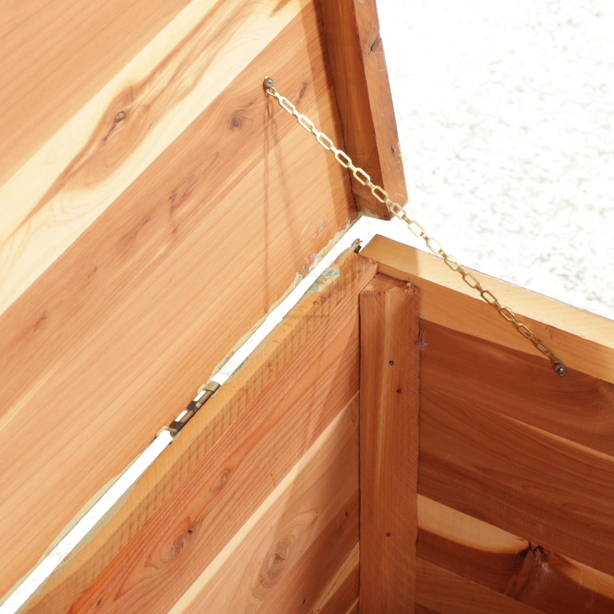 American Primitive Style Painted Cedar Blanket Chest, Mid-20th Century