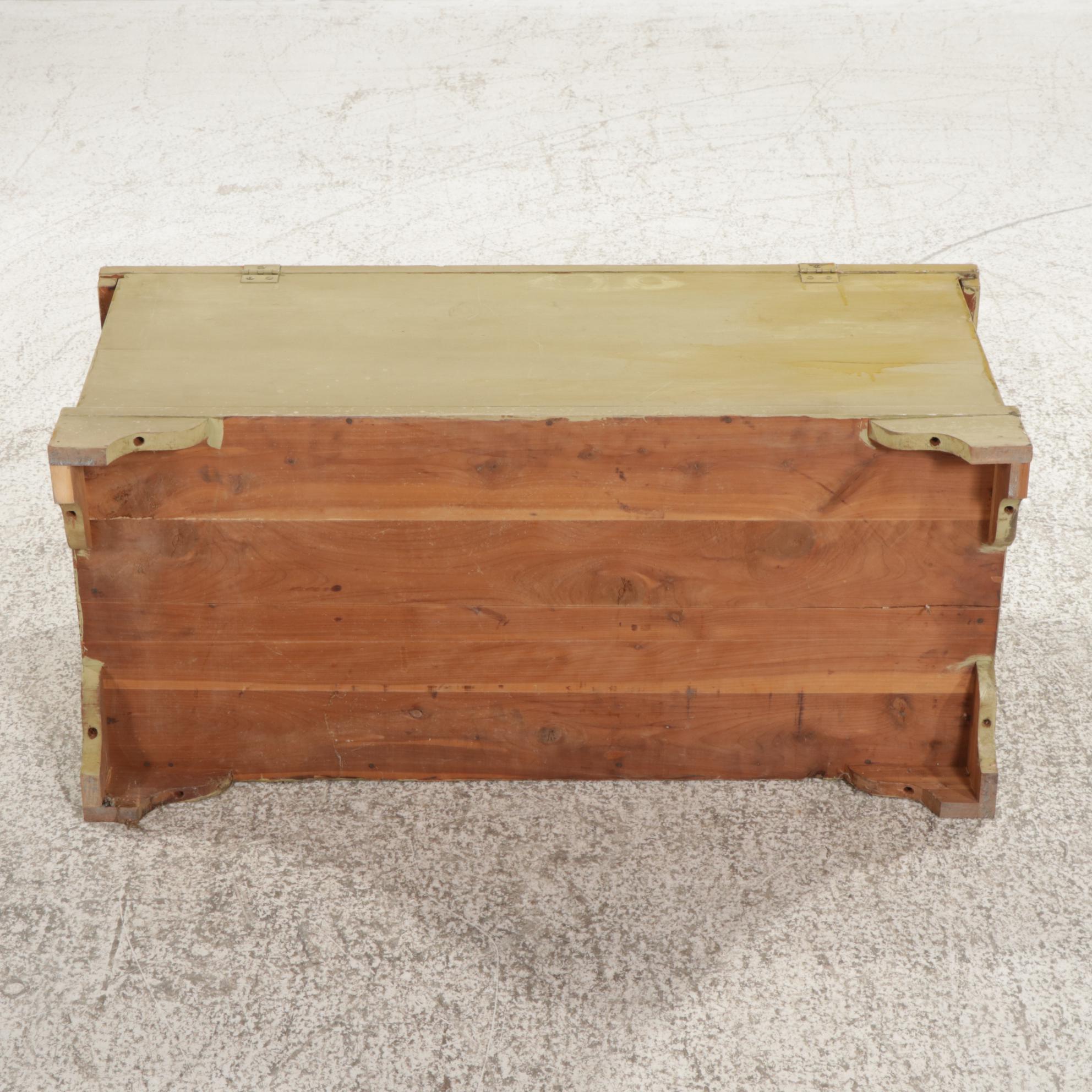 American Primitive Style Painted Cedar Blanket Chest, Mid-20th Century