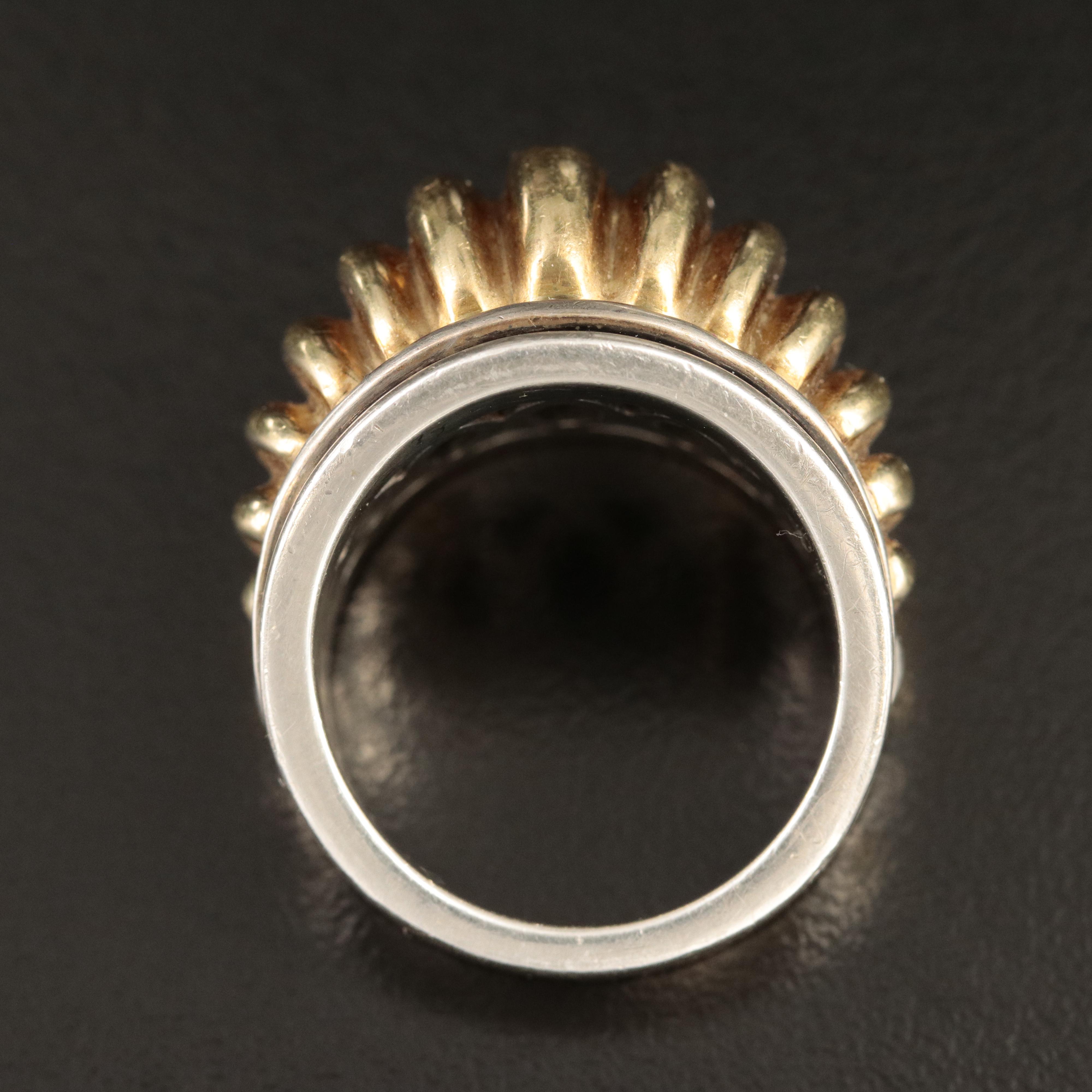 Lagos Caviar Sterling Fluted Ring with 18K Accents