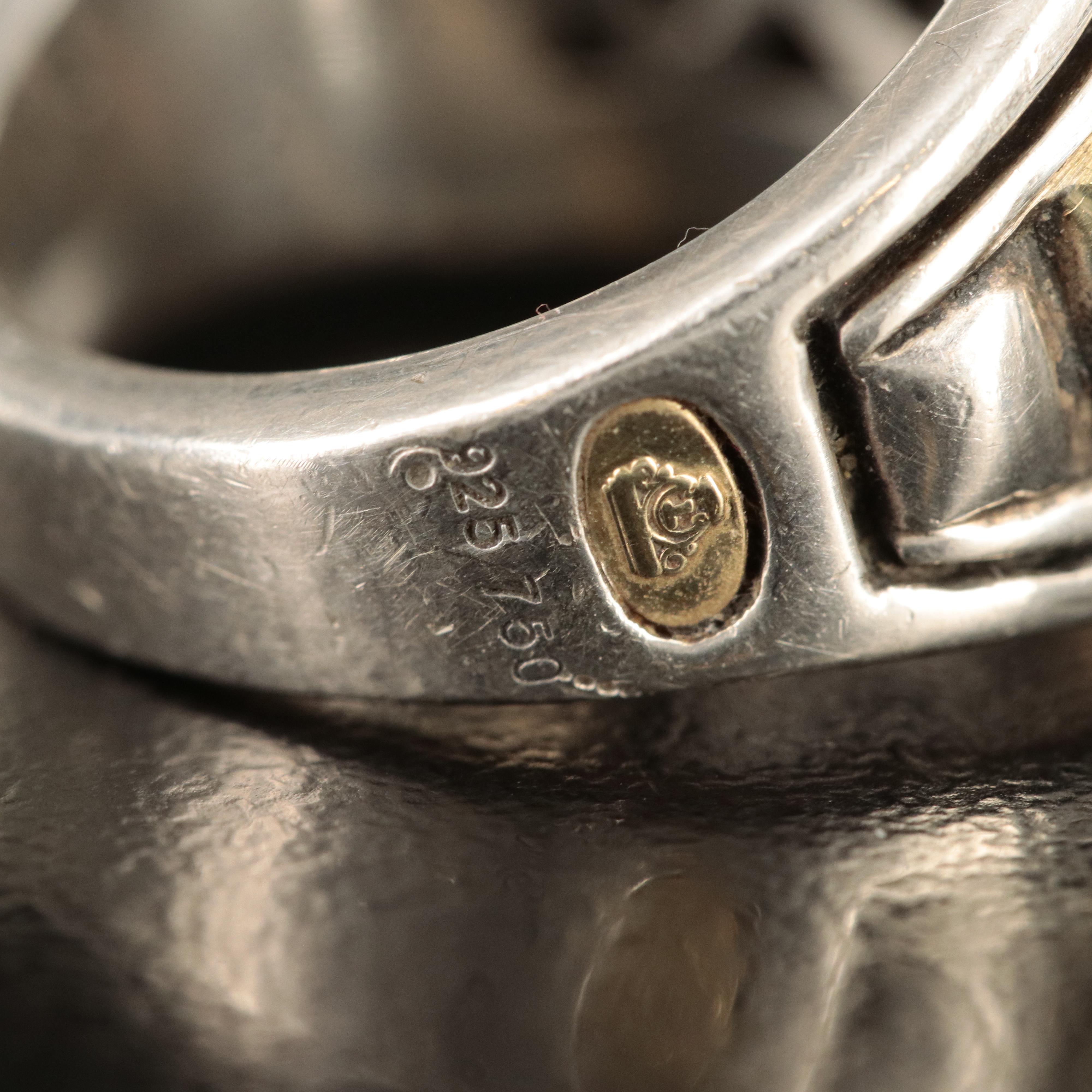 Lagos Caviar Sterling Fluted Ring with 18K Accents