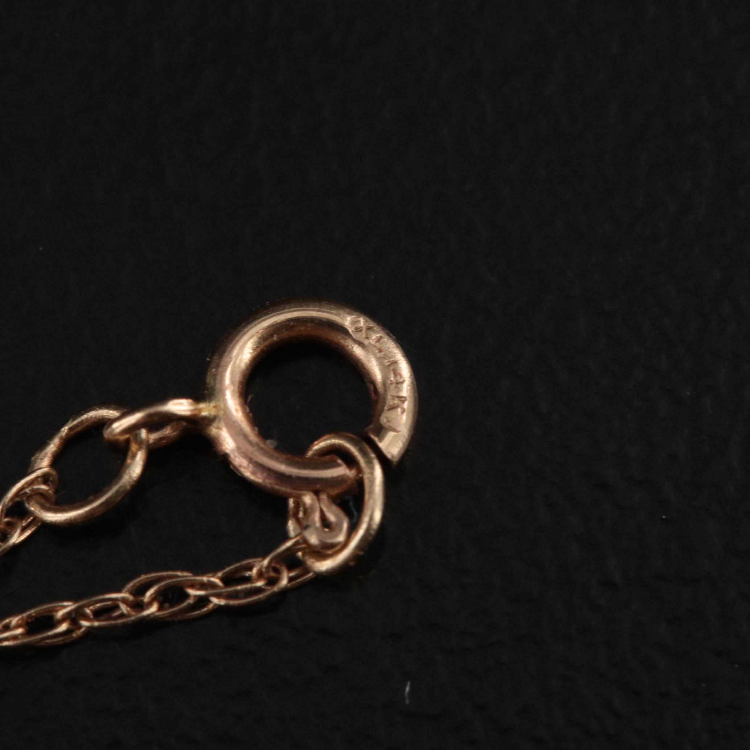 14K Sapphire and Diamond Pendant Necklace