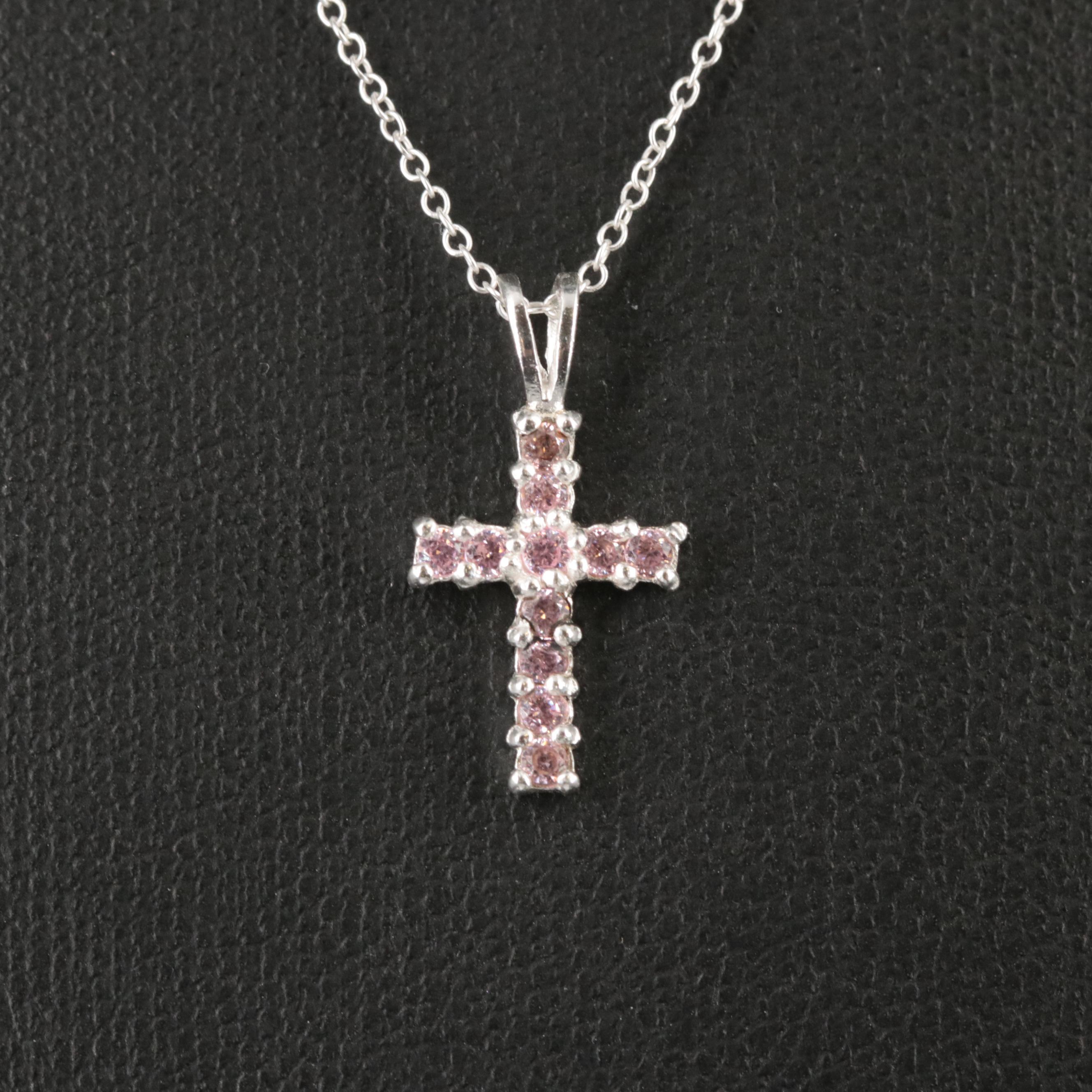 Sterling Cable Chain Cross Pendant Necklace