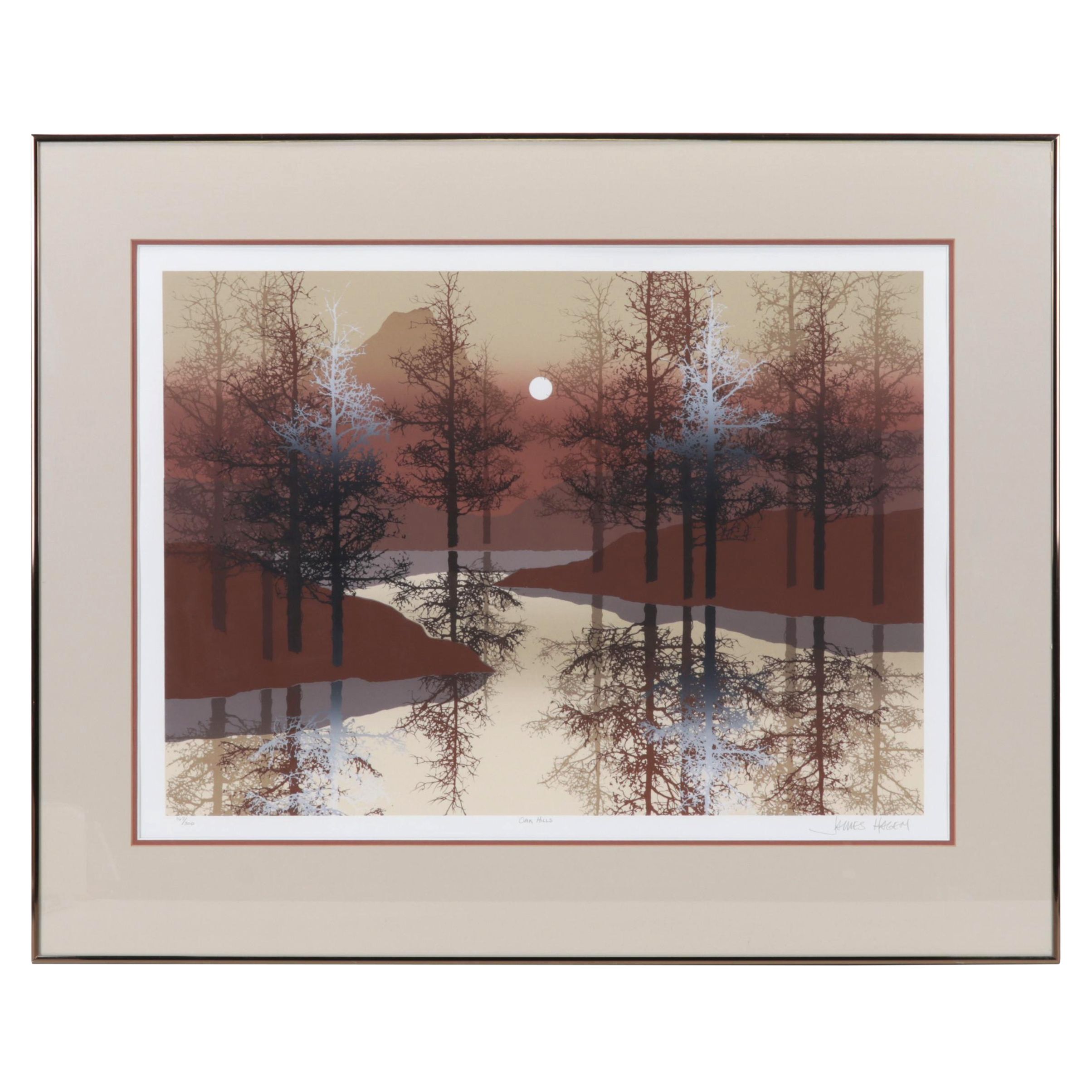 James Hagen Serigraph "Oak Hills," Late 20th Century
